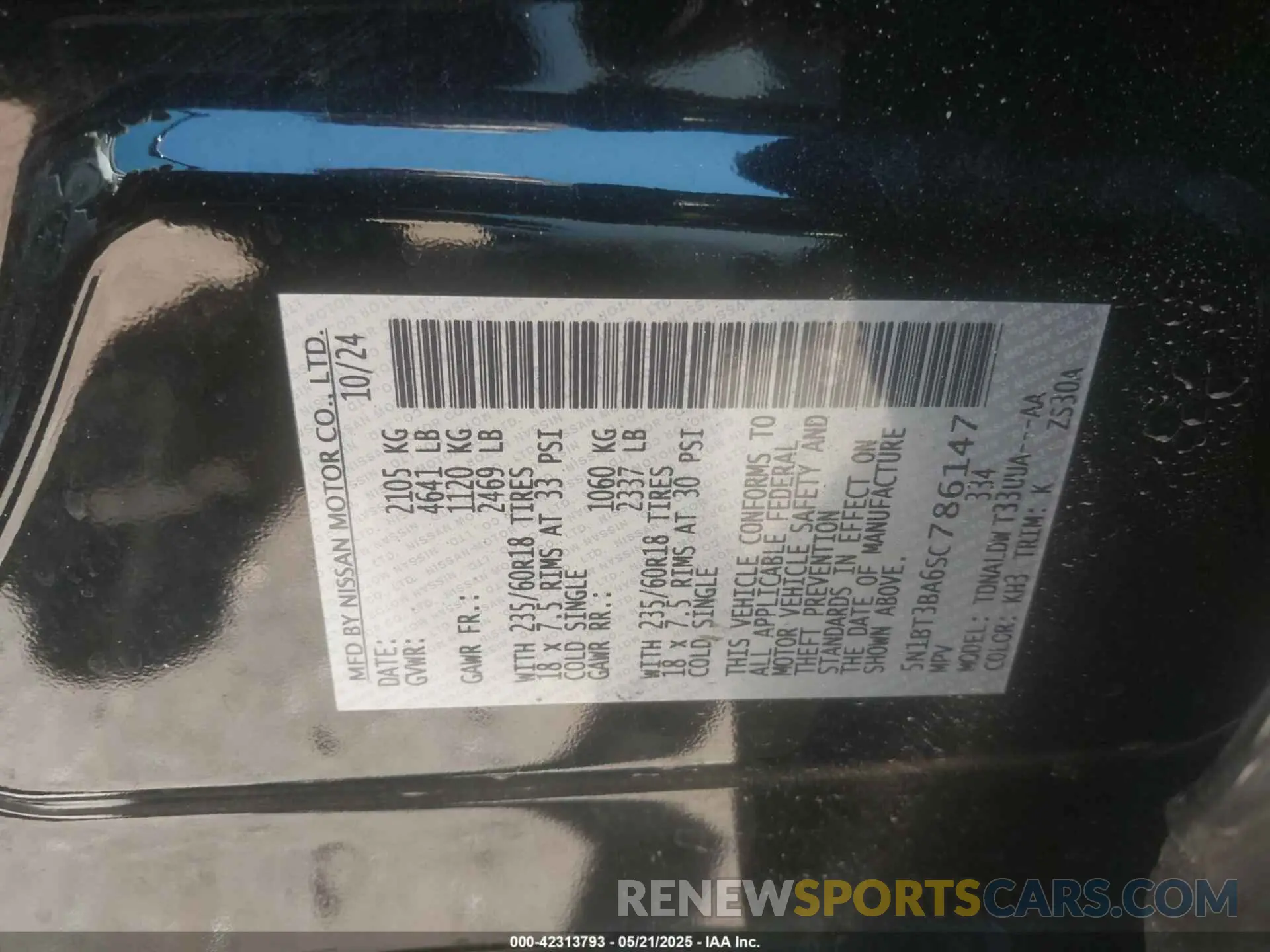 9 Photograph of a damaged car 5N1BT3BA6SC786147 NISSAN ROGUE 2025