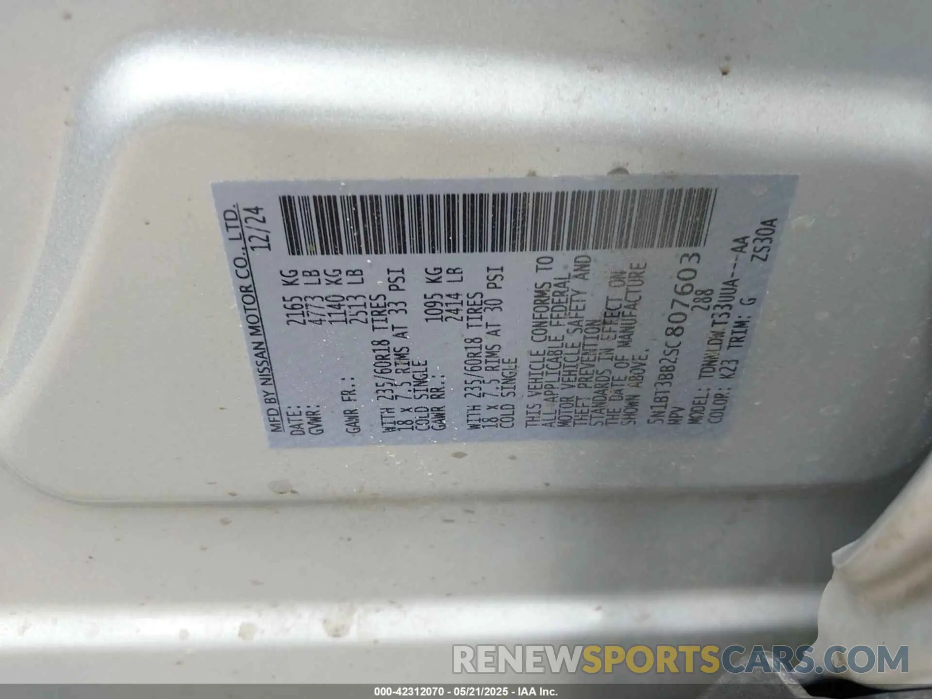9 Photograph of a damaged car 5N1BT3BB2SC807603 NISSAN ROGUE 2025