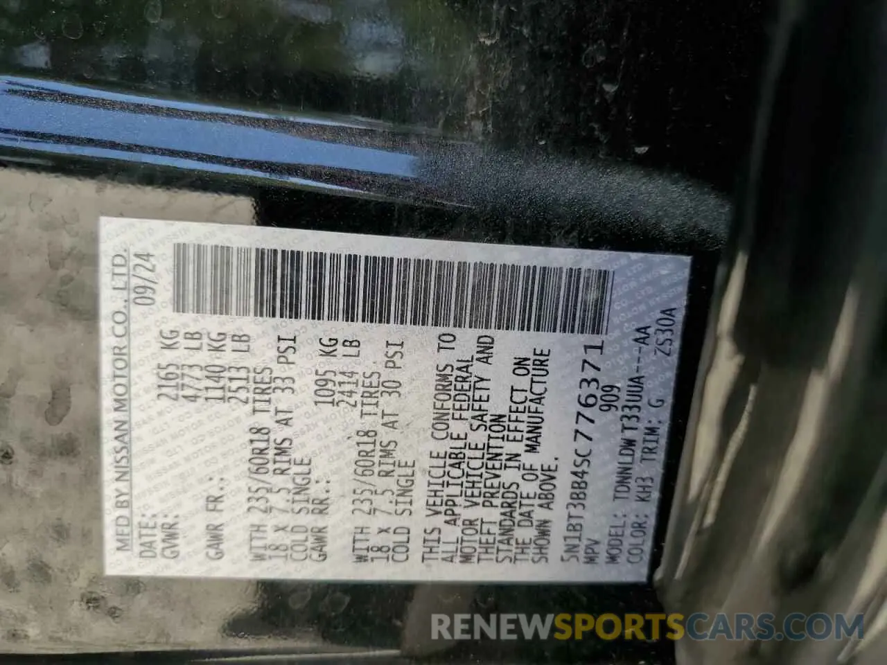 13 Photograph of a damaged car 5N1BT3BB4SC776371 NISSAN ROGUE 2025