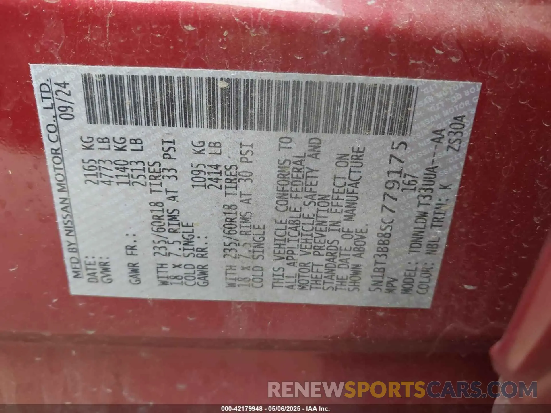 9 Photograph of a damaged car 5N1BT3BB8SC779175 NISSAN ROGUE 2025