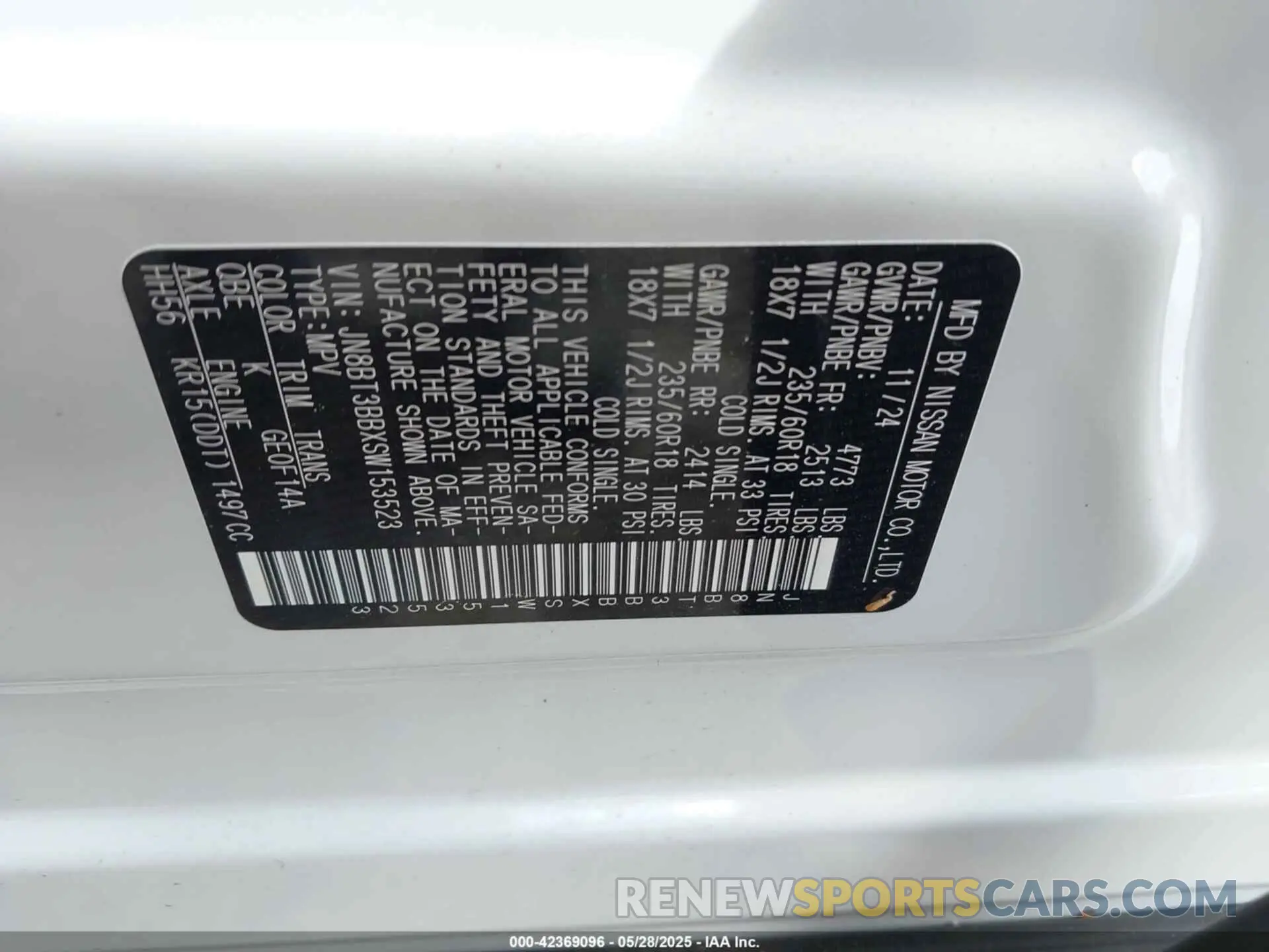 9 Photograph of a damaged car JN8BT3BBXSW153523 NISSAN ROGUE 2025