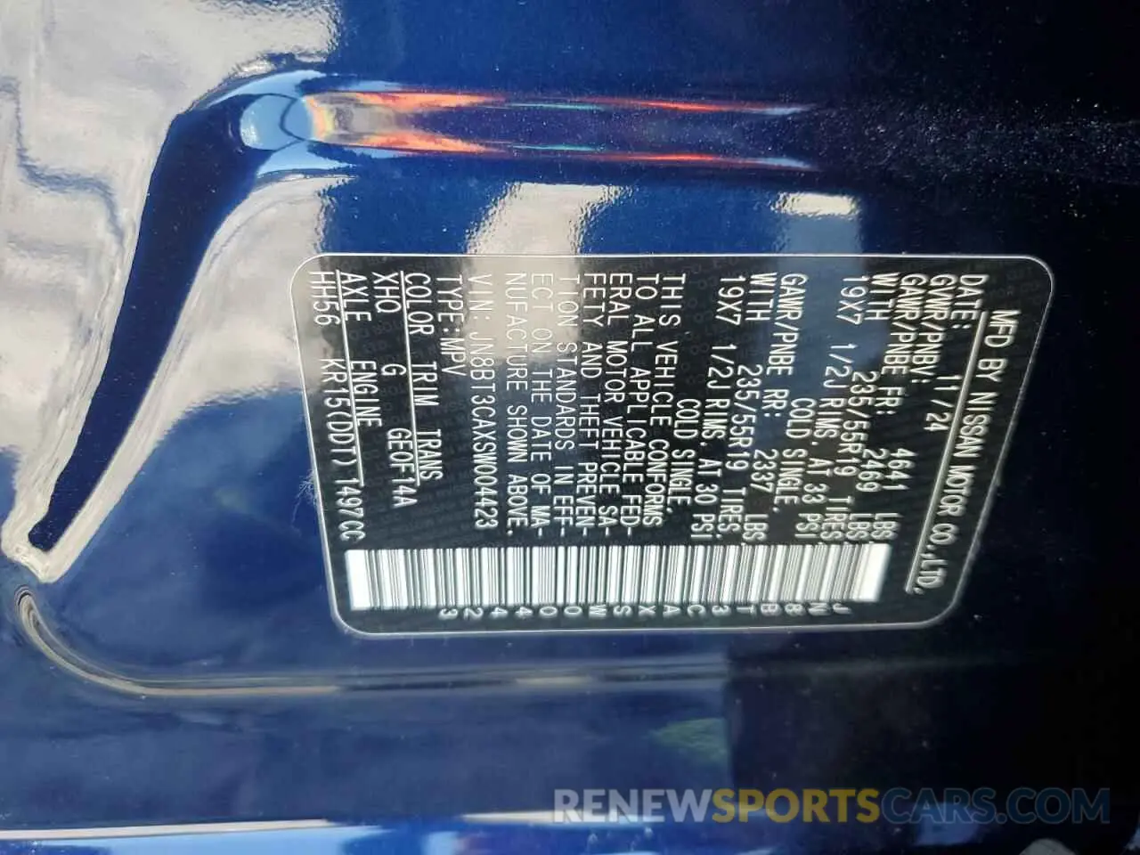 13 Photograph of a damaged car JN8BT3CAXSW004423 NISSAN ROGUE 2025