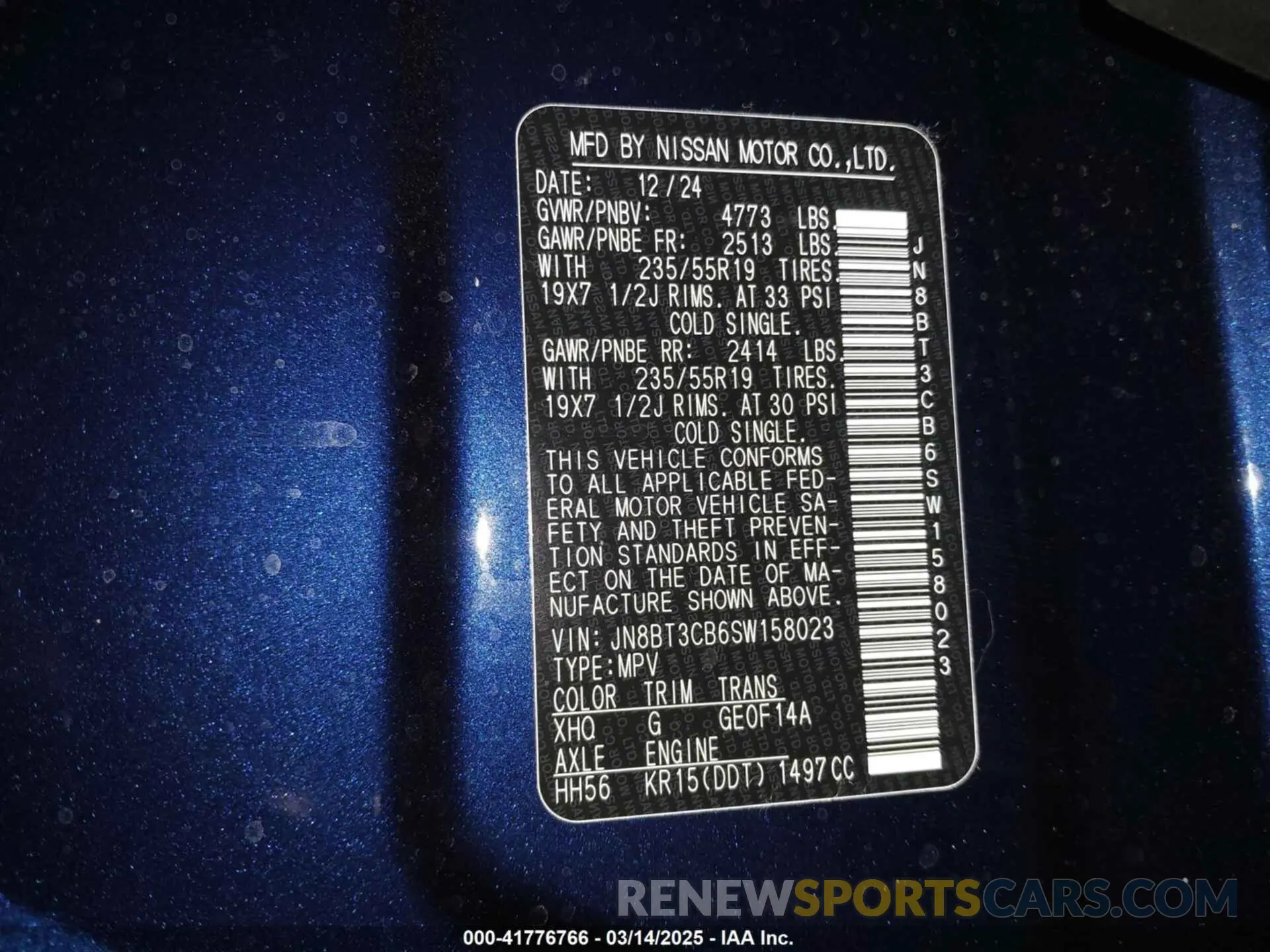 9 Photograph of a damaged car JN8BT3CB6SW158023 NISSAN ROGUE 2025