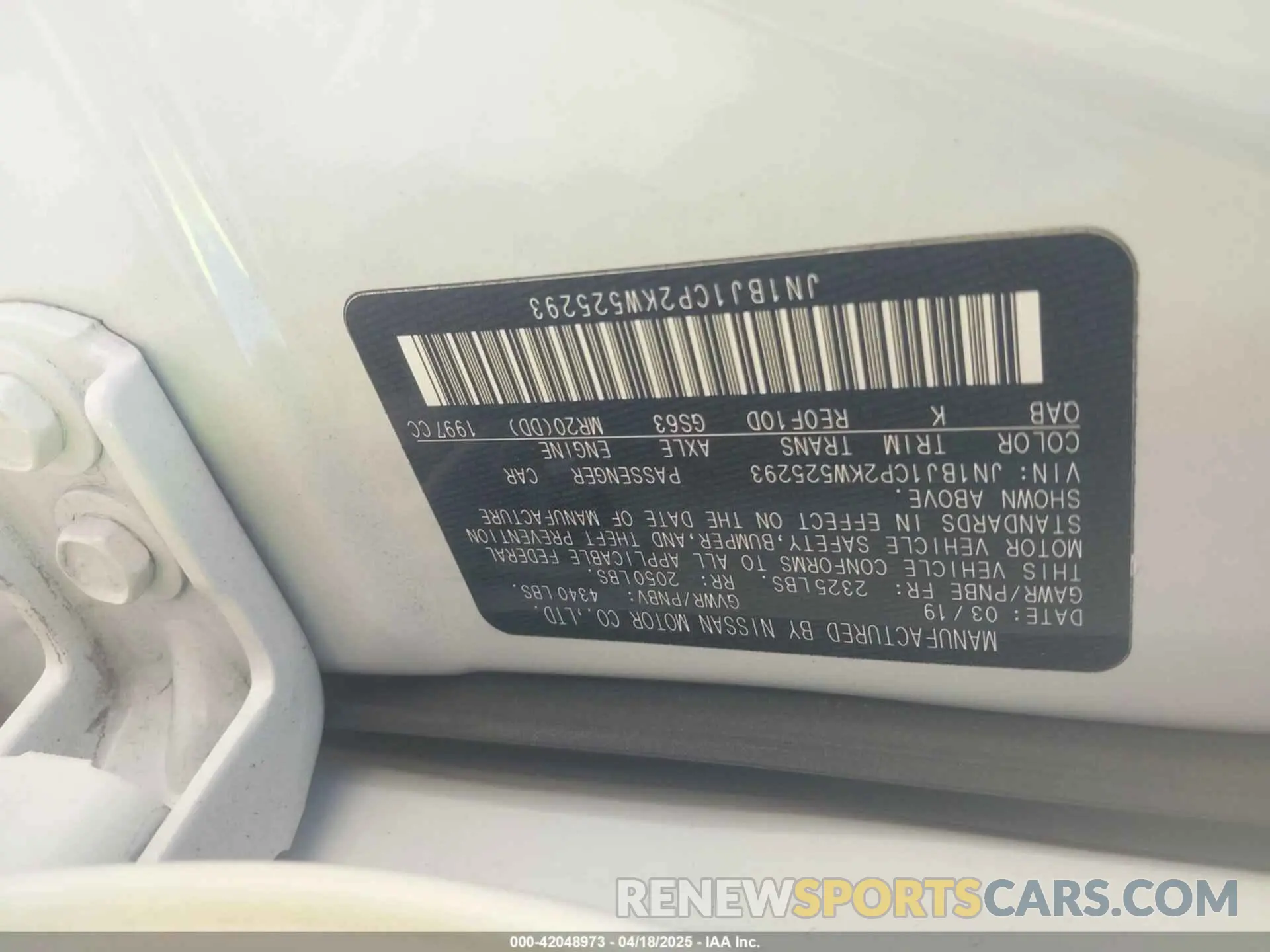 9 Photograph of a damaged car JN1BJ1CP2KW525293 NISSAN ROGUE SPORT 2019