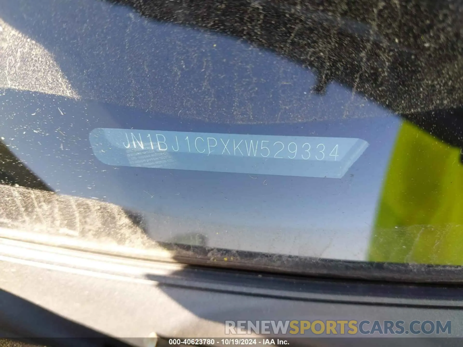 9 Photograph of a damaged car JN1BJ1CPXKW529334 NISSAN ROGUE SPORT 2019
