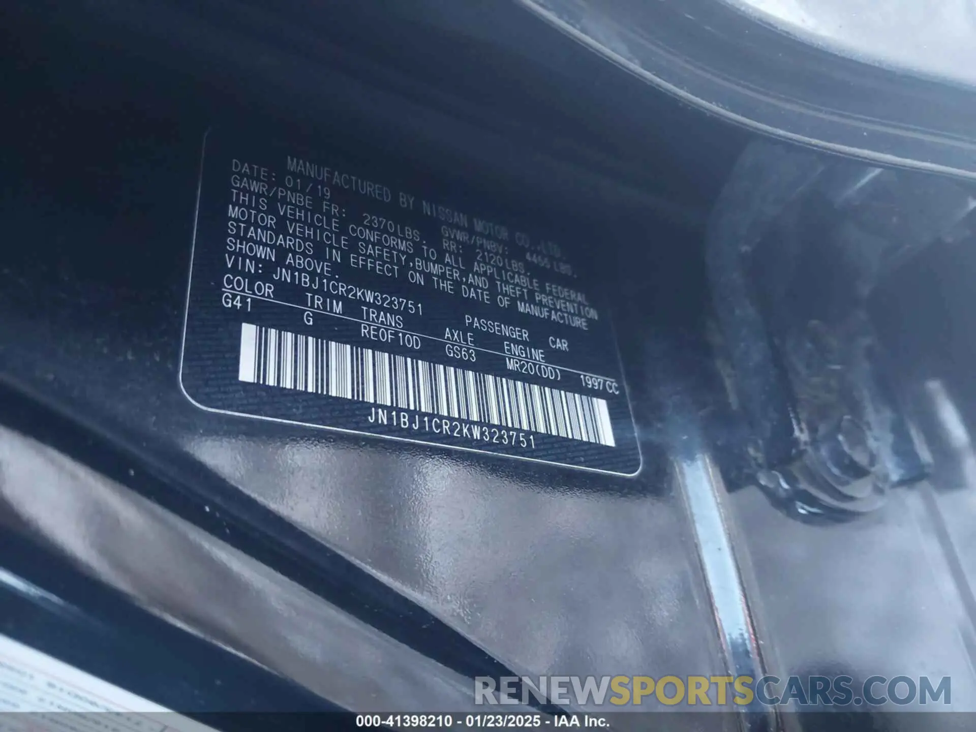 9 Photograph of a damaged car JN1BJ1CR2KW323751 NISSAN ROGUE SPORT 2019