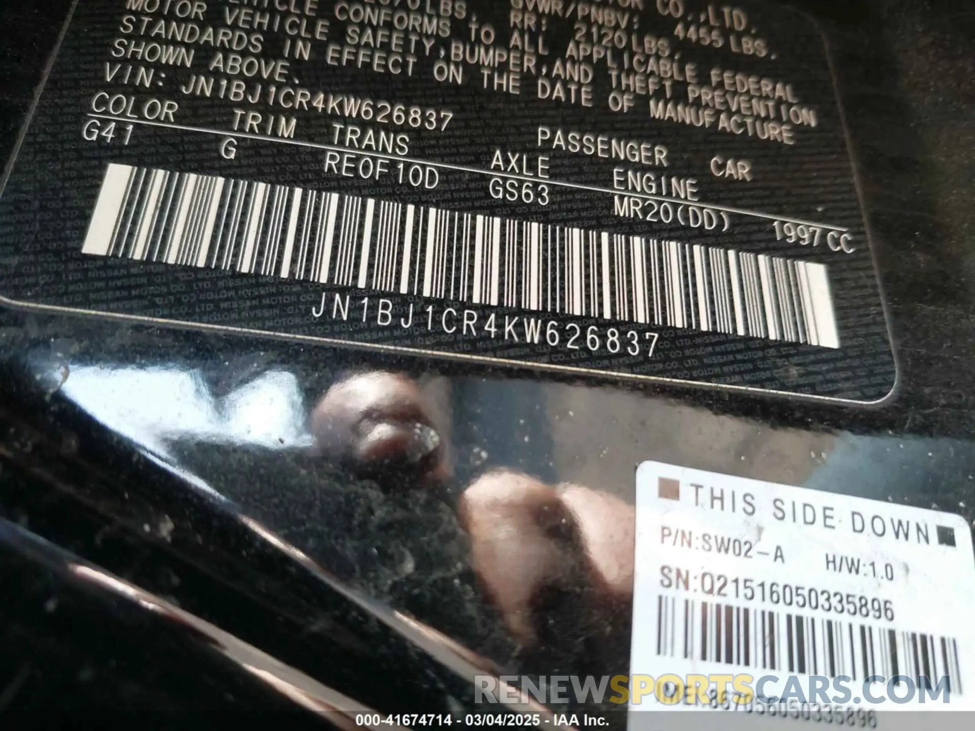 9 Photograph of a damaged car JN1BJ1CR4KW626837 NISSAN ROGUE SPORT 2019