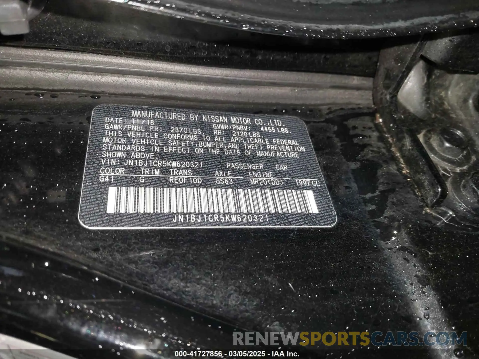 9 Photograph of a damaged car JN1BJ1CR5KW620321 NISSAN ROGUE SPORT 2019