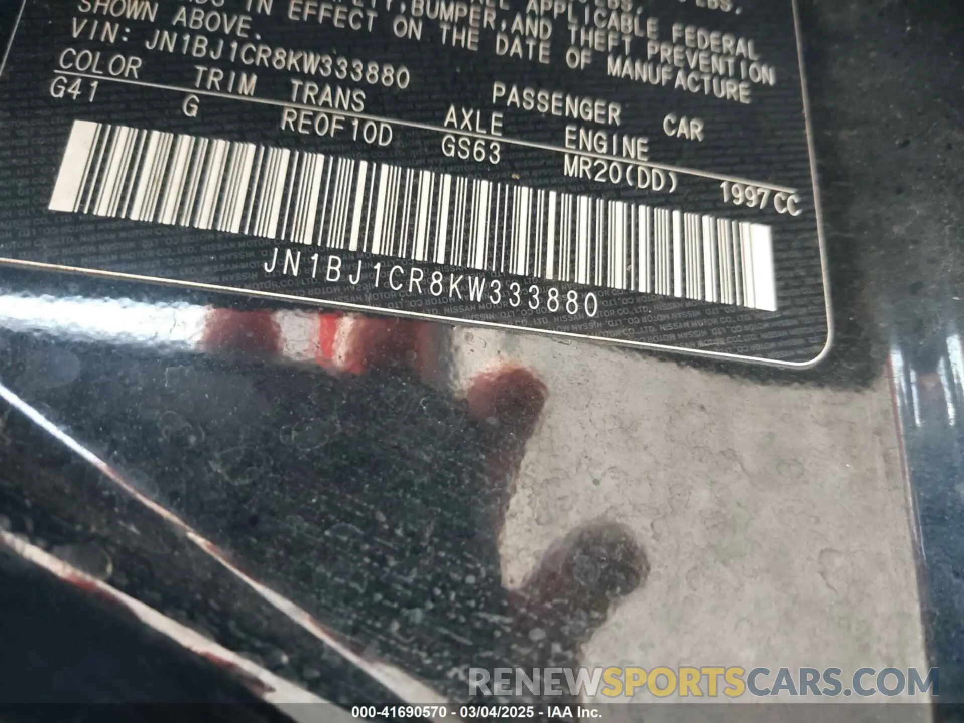 9 Photograph of a damaged car JN1BJ1CR8KW333880 NISSAN ROGUE SPORT 2019