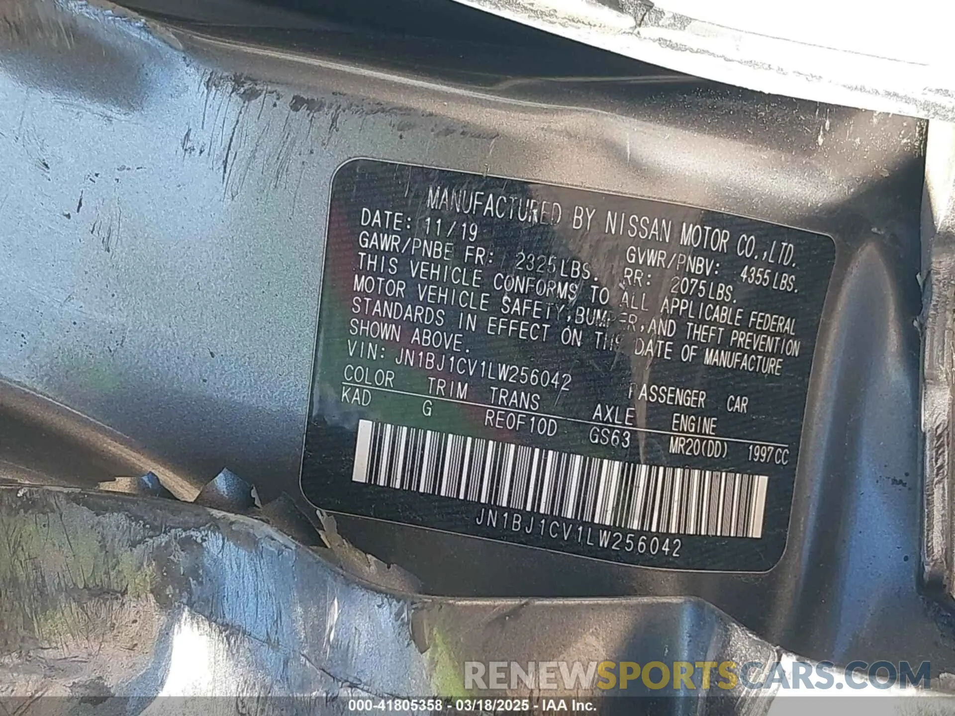 9 Photograph of a damaged car JN1BJ1CV1LW256042 NISSAN ROGUE SPORT 2020