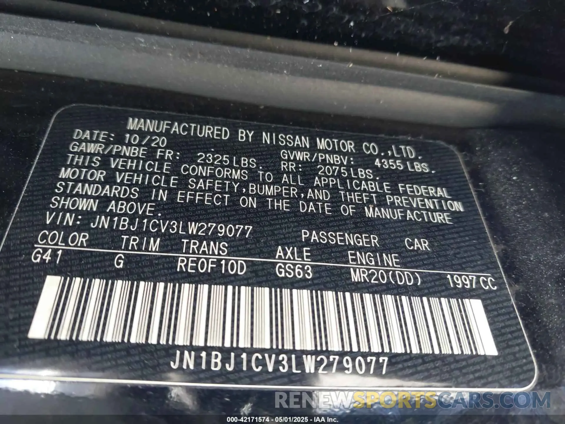 9 Photograph of a damaged car JN1BJ1CV3LW279077 NISSAN ROGUE SPORT 2020