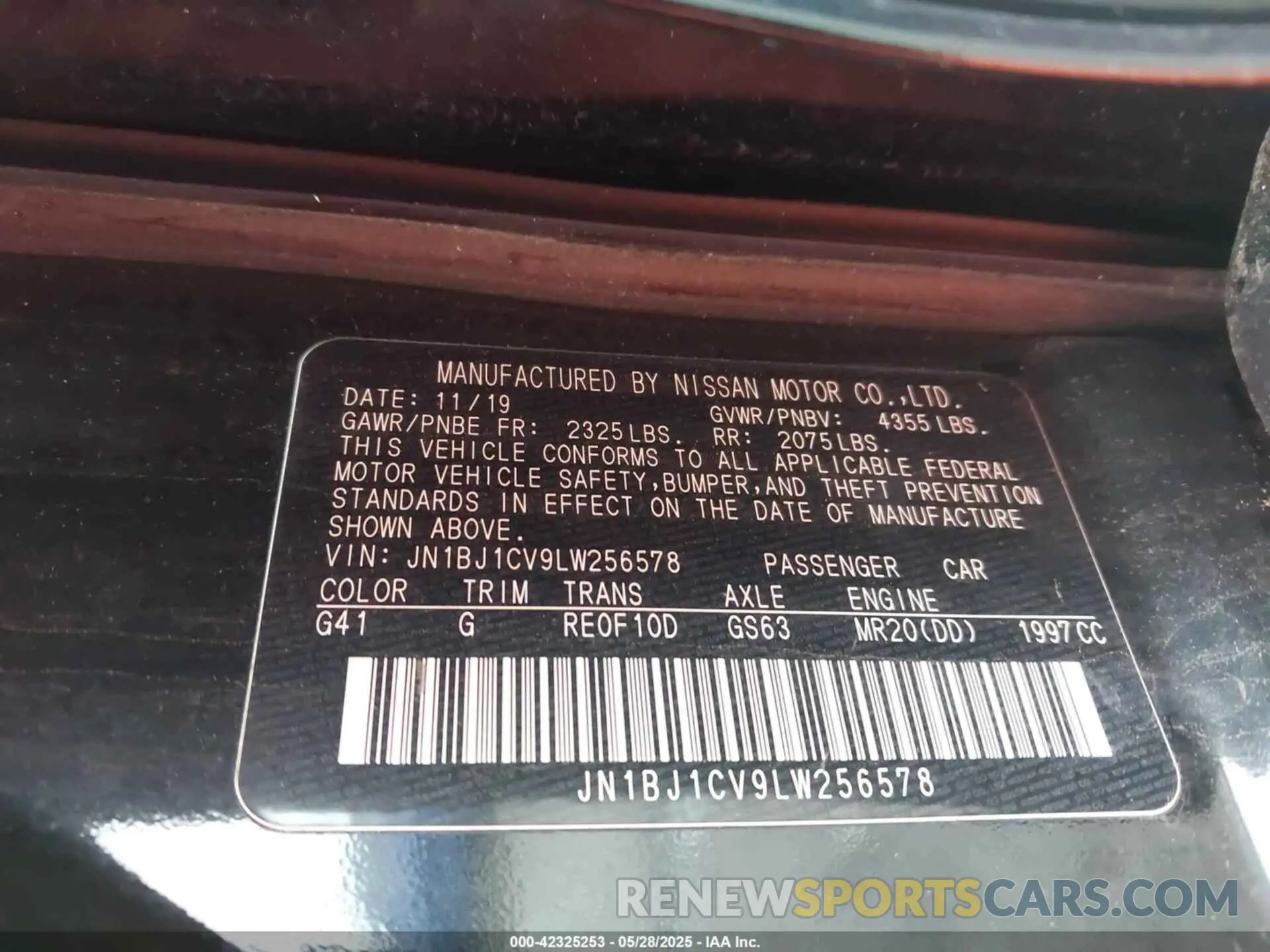 9 Photograph of a damaged car JN1BJ1CV9LW256578 NISSAN ROGUE SPORT 2020