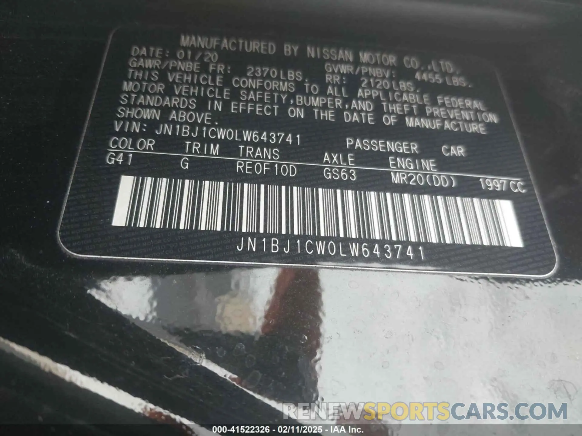 9 Photograph of a damaged car JN1BJ1CW0LW643741 NISSAN ROGUE SPORT 2020