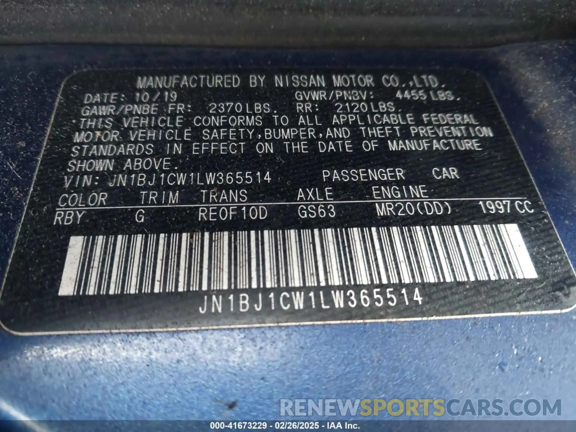 9 Photograph of a damaged car JN1BJ1CW1LW365514 NISSAN ROGUE SPORT 2020
