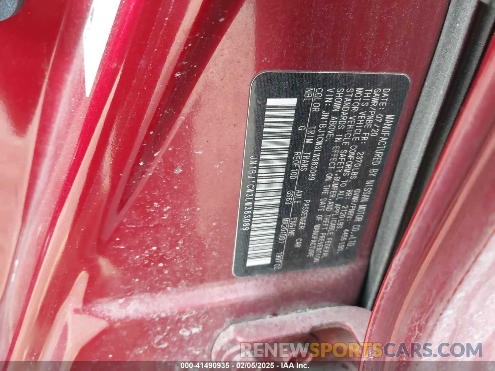 9 Photograph of a damaged car JN1BJ1CW3LW383089 NISSAN ROGUE SPORT 2020
