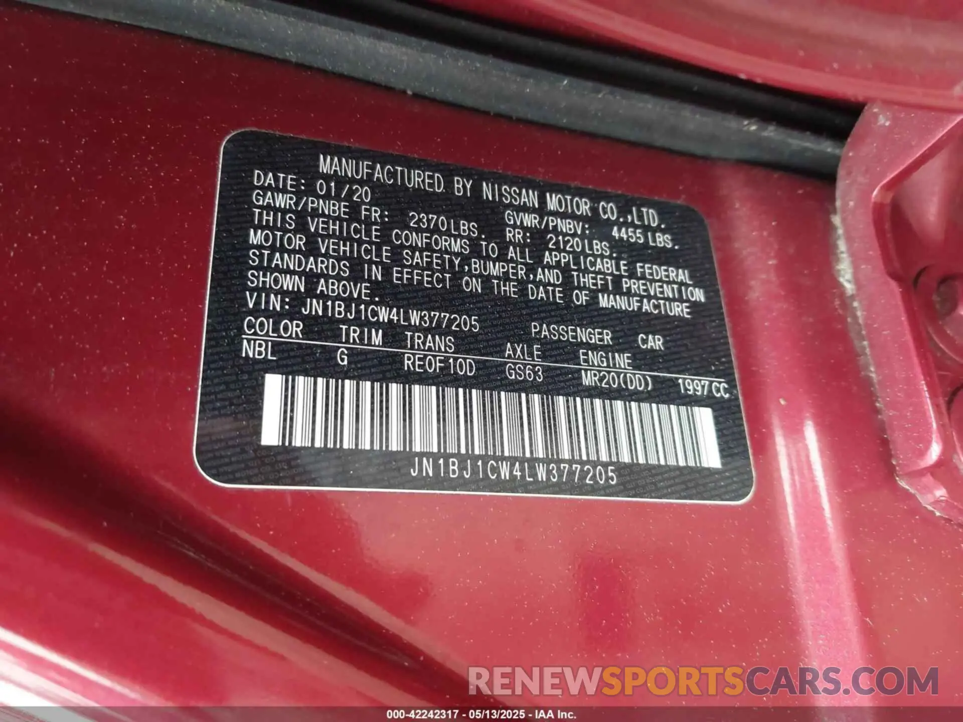 9 Photograph of a damaged car JN1BJ1CW4LW377205 NISSAN ROGUE SPORT 2020