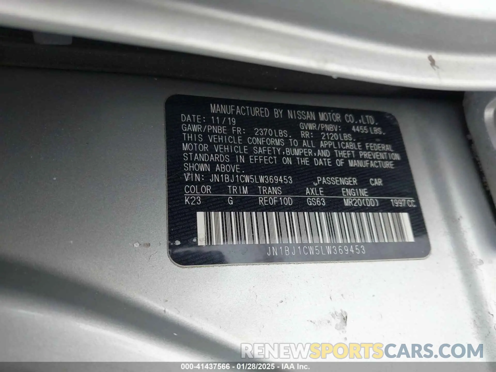 9 Photograph of a damaged car JN1BJ1CW5LW369453 NISSAN ROGUE SPORT 2020