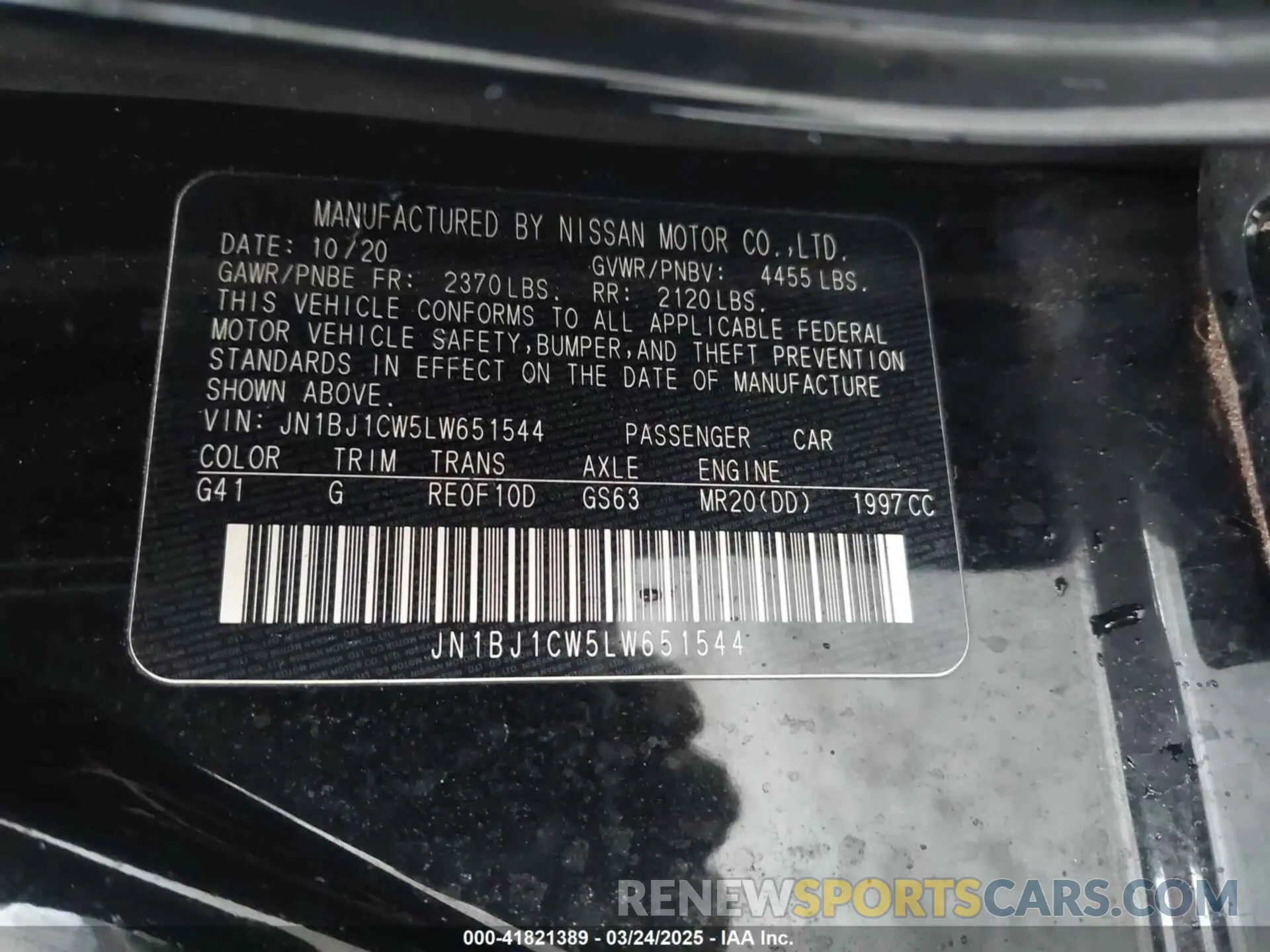 9 Photograph of a damaged car JN1BJ1CW5LW651544 NISSAN ROGUE SPORT 2020