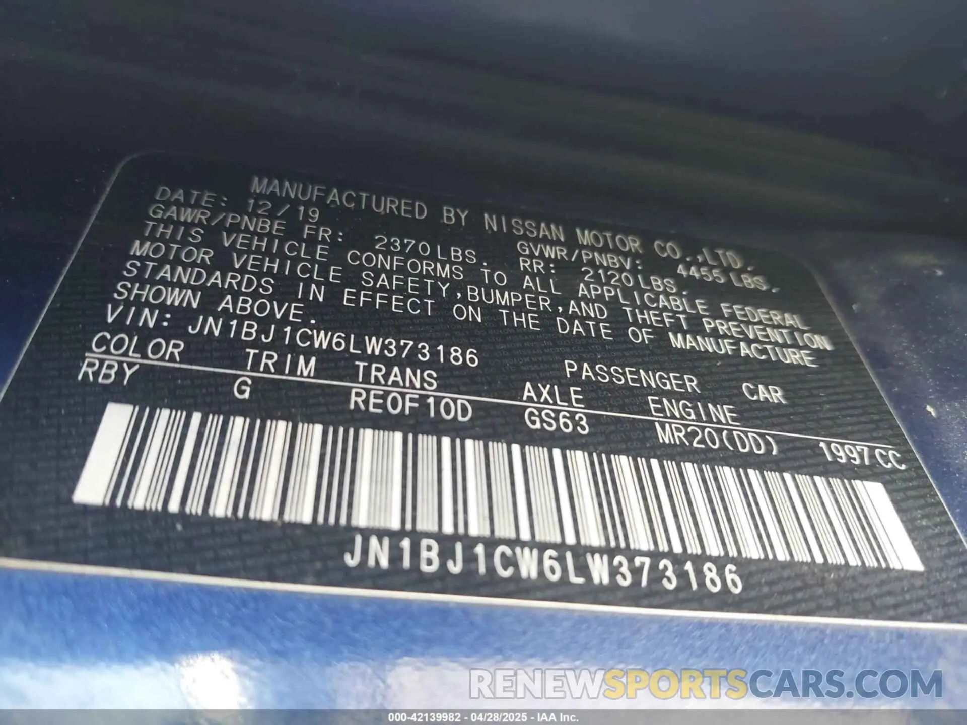 9 Photograph of a damaged car JN1BJ1CW6LW373186 NISSAN ROGUE SPORT 2020