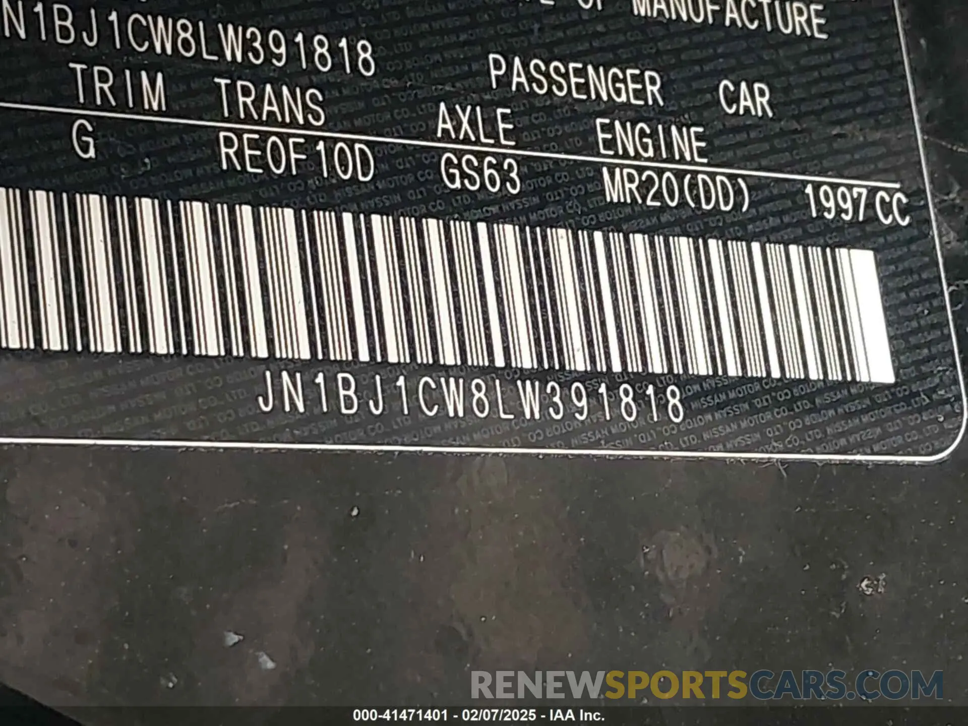 9 Photograph of a damaged car JN1BJ1CW8LW391818 NISSAN ROGUE SPORT 2020