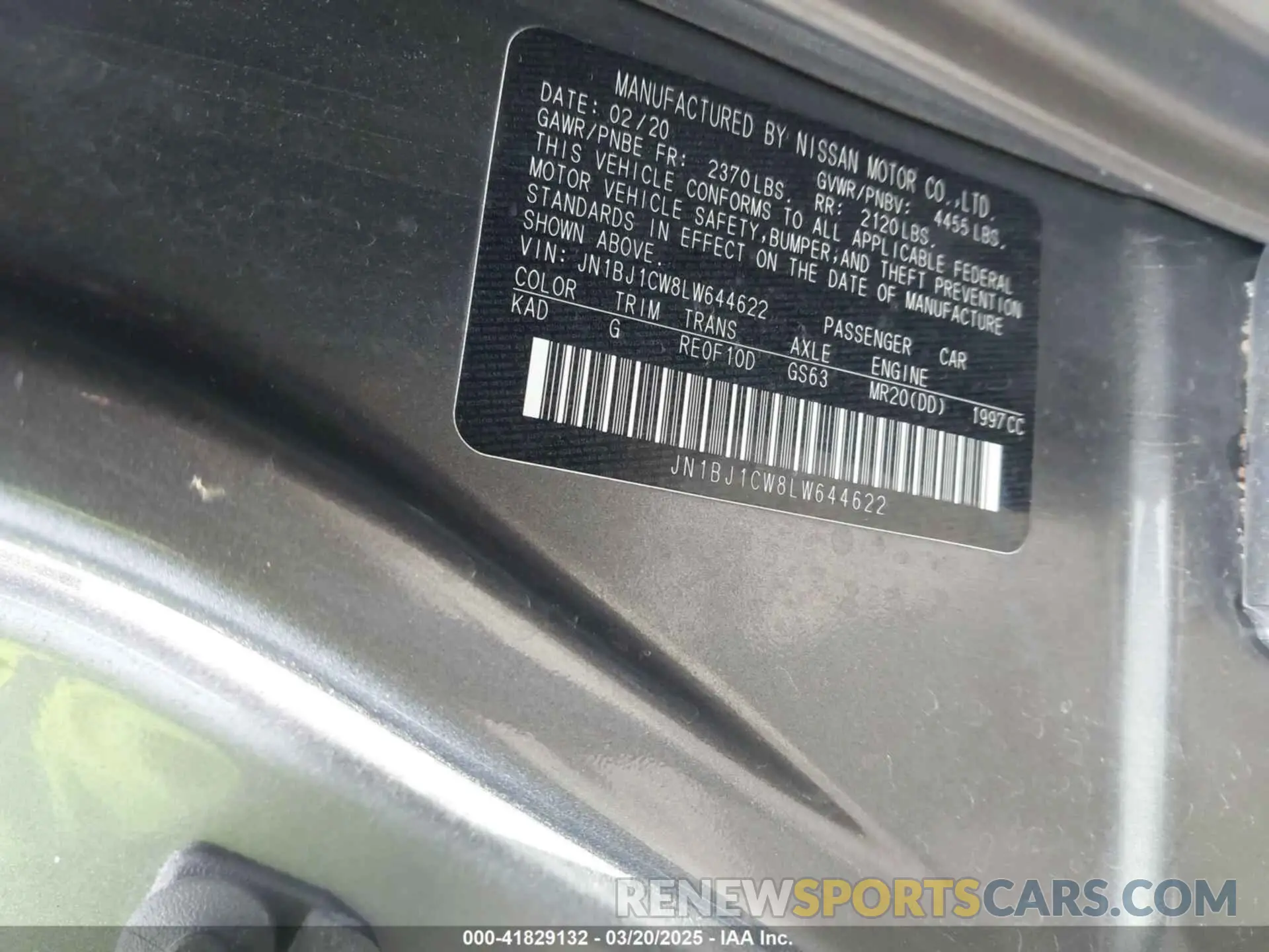9 Photograph of a damaged car JN1BJ1CW8LW644622 NISSAN ROGUE SPORT 2020