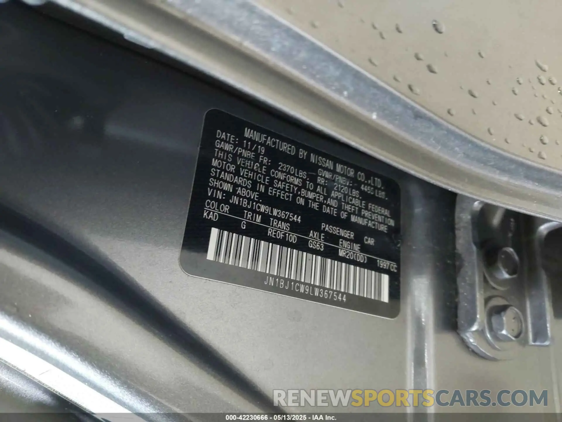 9 Photograph of a damaged car JN1BJ1CW9LW367544 NISSAN ROGUE SPORT 2020