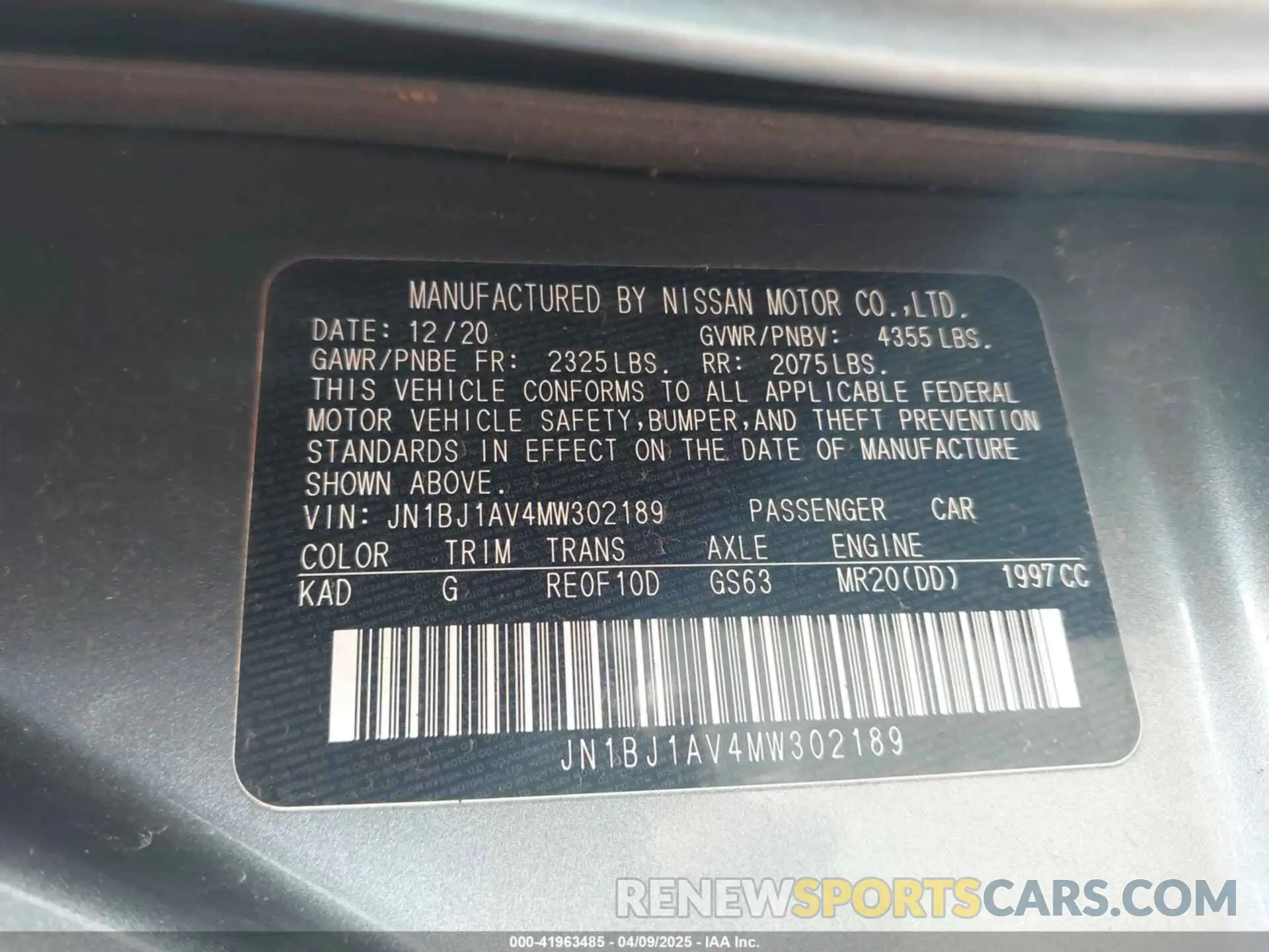 9 Photograph of a damaged car JN1BJ1AV4MW302189 NISSAN ROGUE SPORT 2021