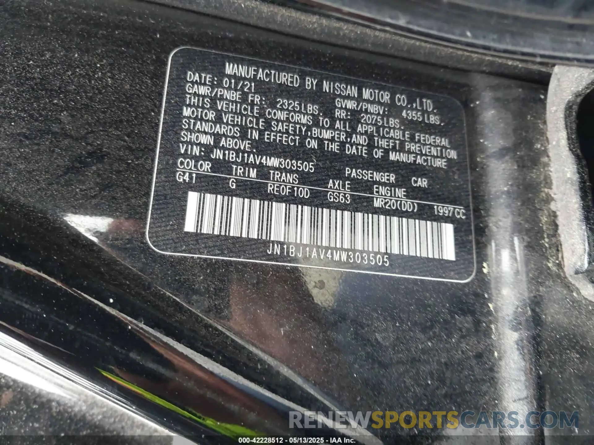 9 Photograph of a damaged car JN1BJ1AV4MW303505 NISSAN ROGUE SPORT 2021