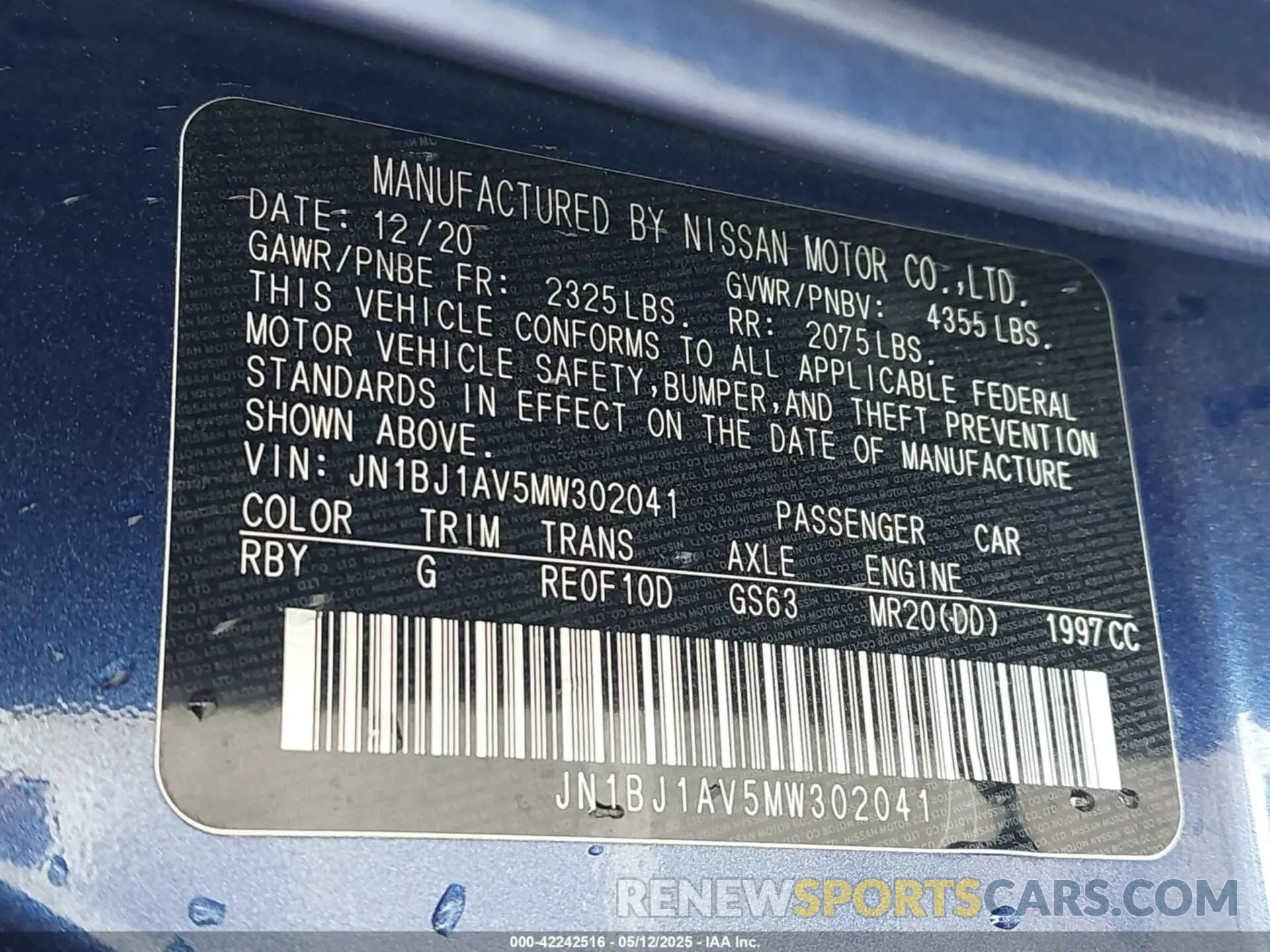 9 Photograph of a damaged car JN1BJ1AV5MW302041 NISSAN ROGUE SPORT 2021