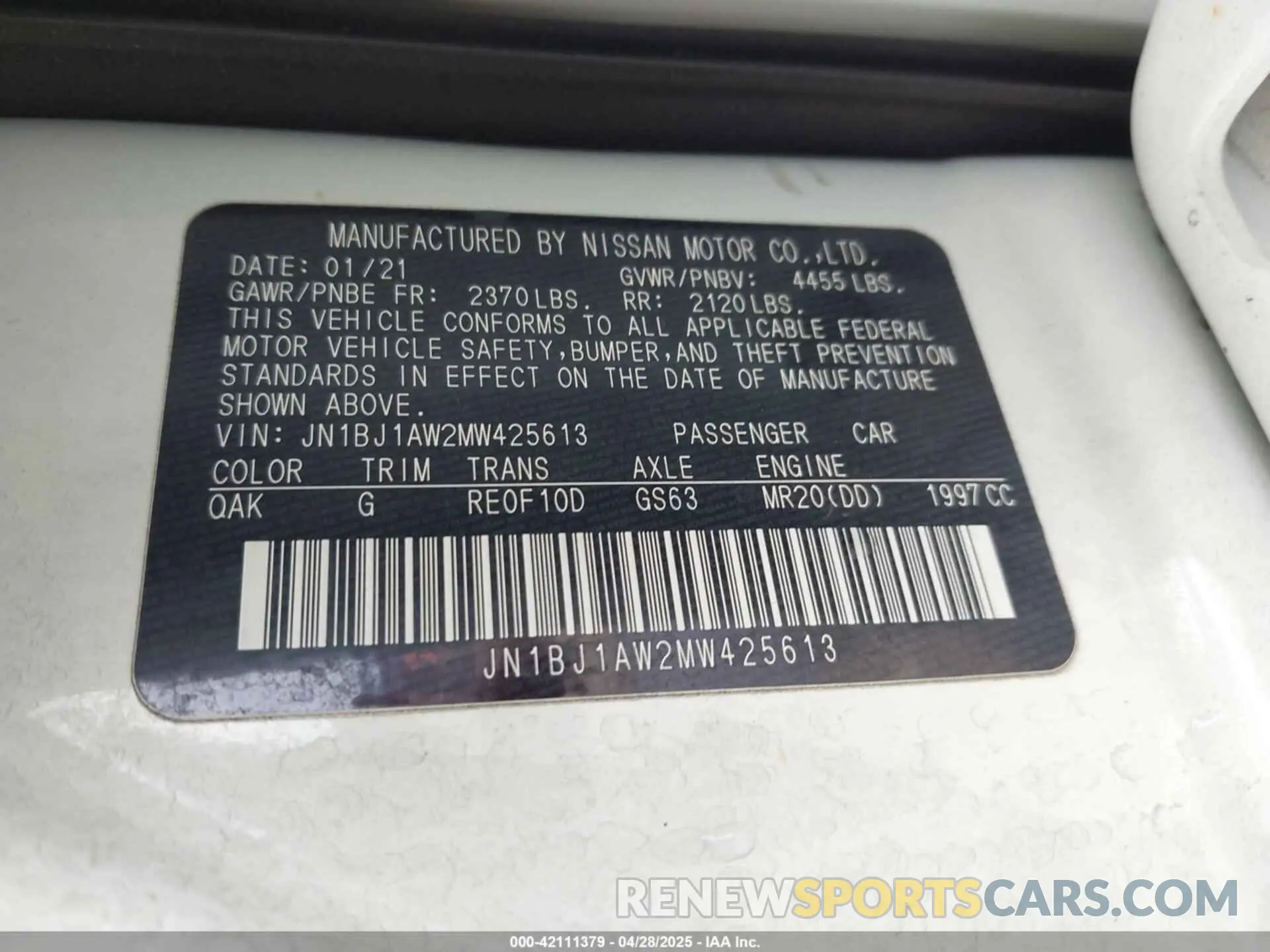 9 Photograph of a damaged car JN1BJ1AW2MW425613 NISSAN ROGUE SPORT 2021