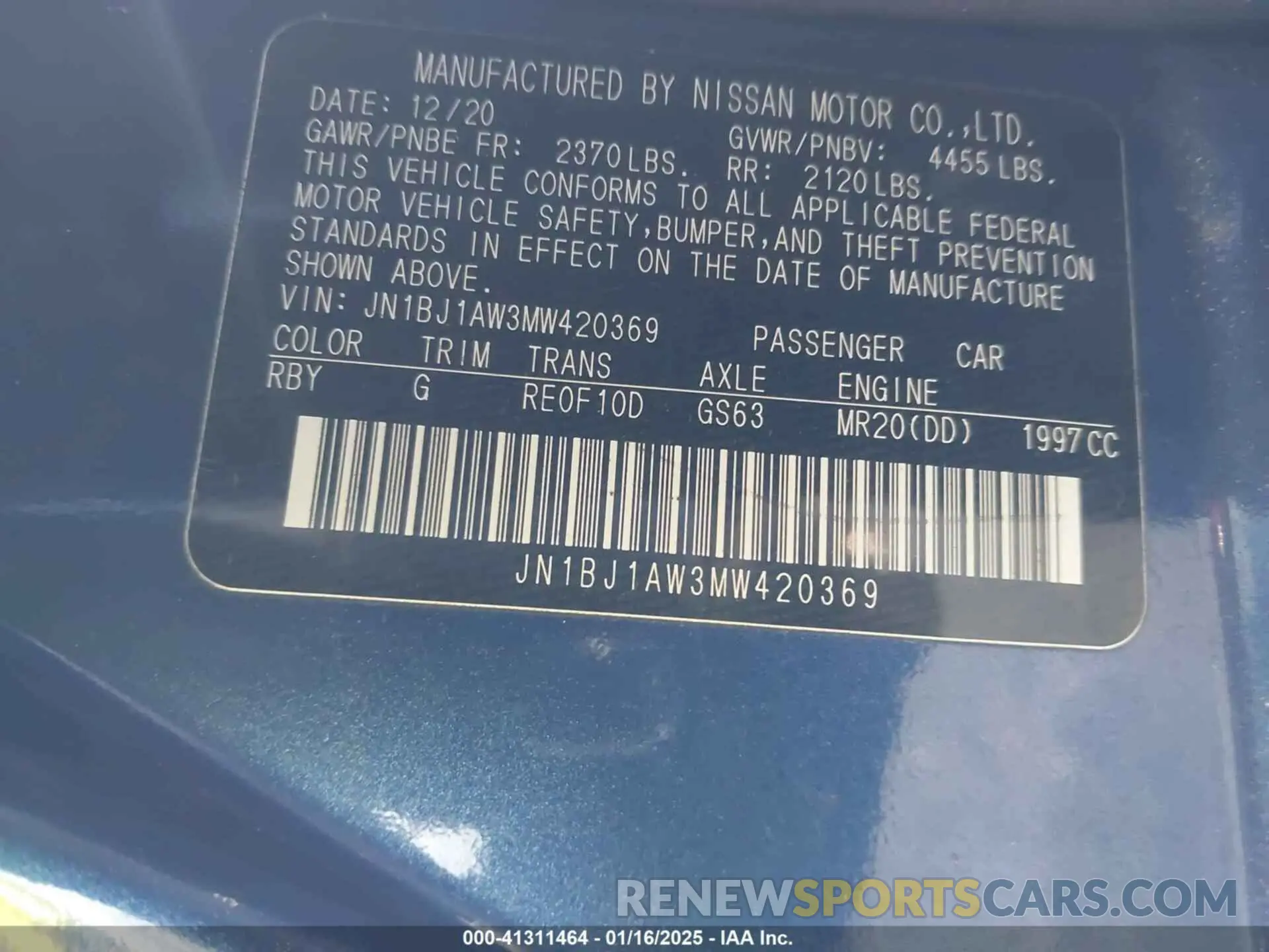 9 Photograph of a damaged car JN1BJ1AW3MW420369 NISSAN ROGUE SPORT 2021