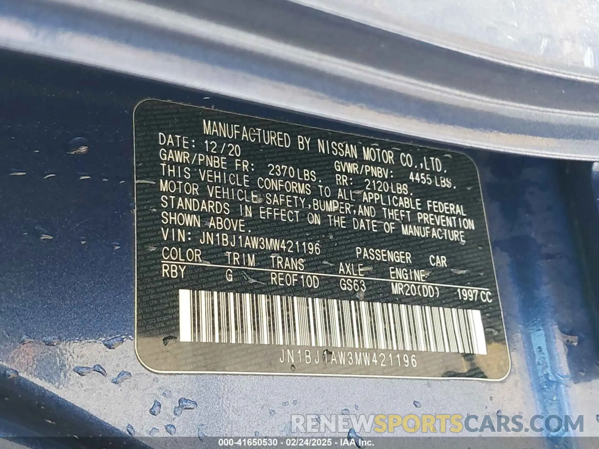 9 Photograph of a damaged car JN1BJ1AW3MW421196 NISSAN ROGUE SPORT 2021