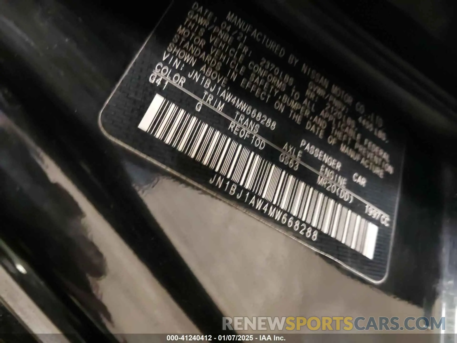 9 Photograph of a damaged car JN1BJ1AW4MW668288 NISSAN ROGUE SPORT 2021
