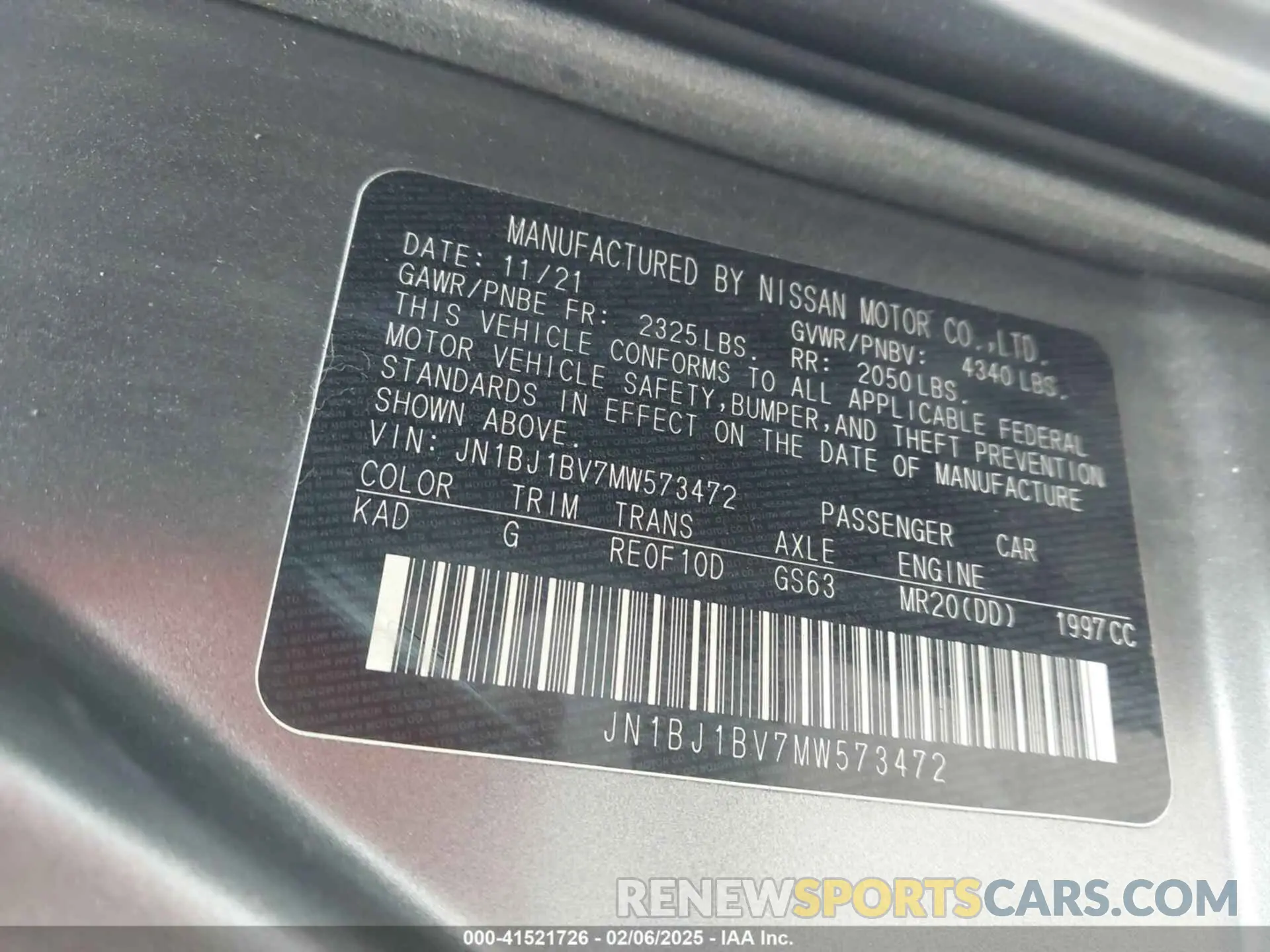 9 Photograph of a damaged car JN1BJ1BV7MW573472 NISSAN ROGUE SPORT 2021
