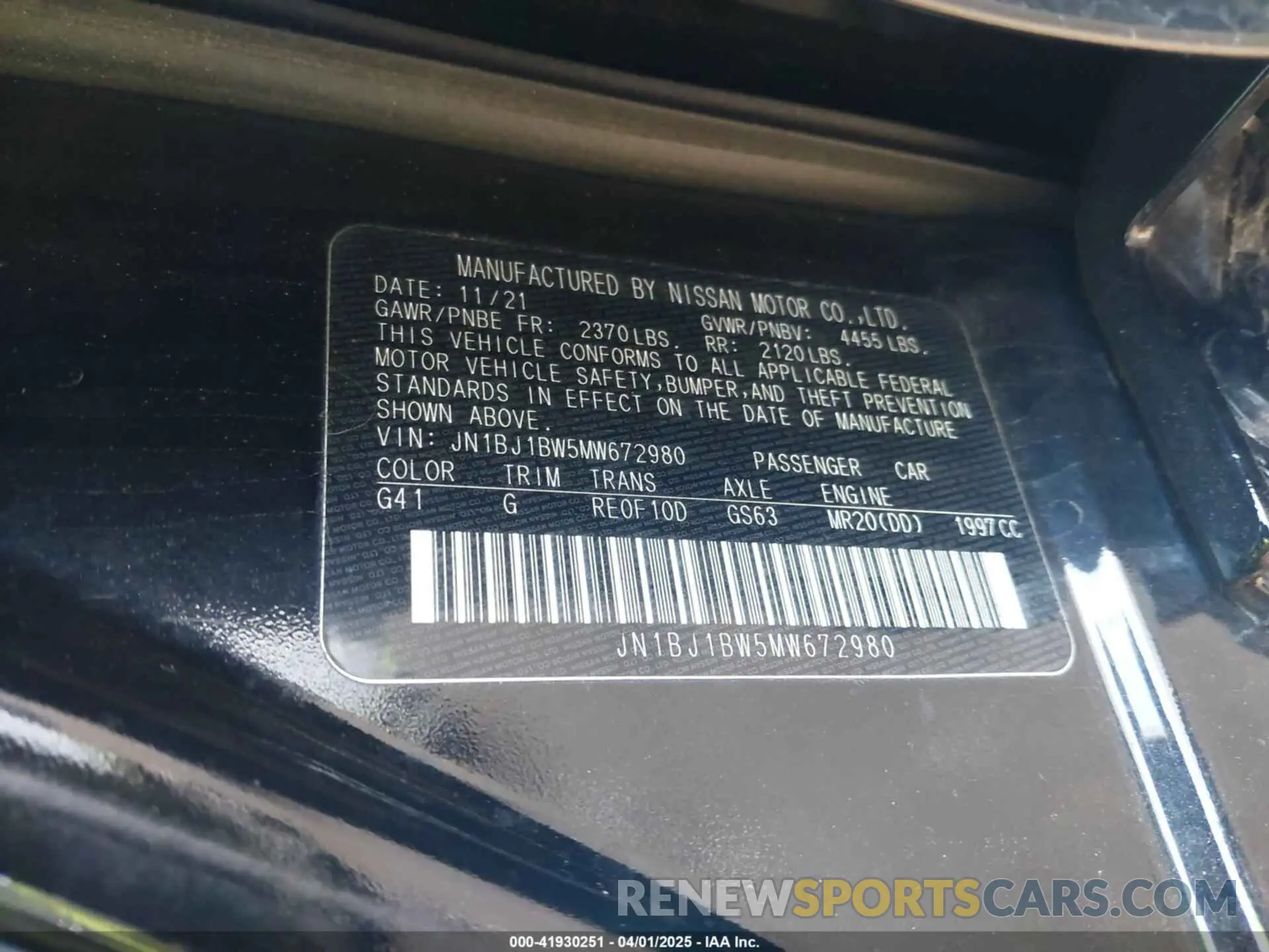 9 Photograph of a damaged car JN1BJ1BW5MW672980 NISSAN ROGUE SPORT 2021