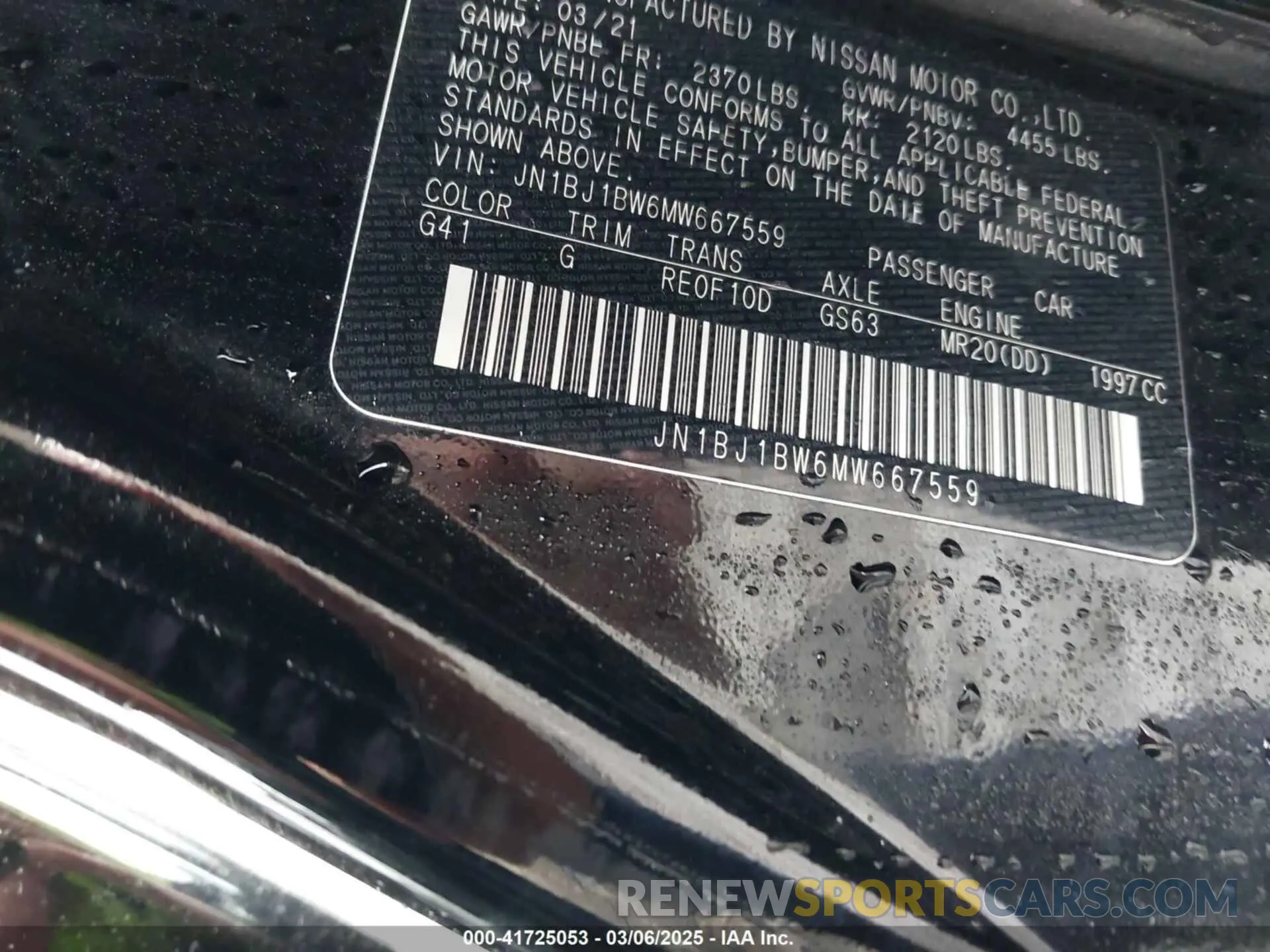 9 Photograph of a damaged car JN1BJ1BW6MW667559 NISSAN ROGUE SPORT 2021