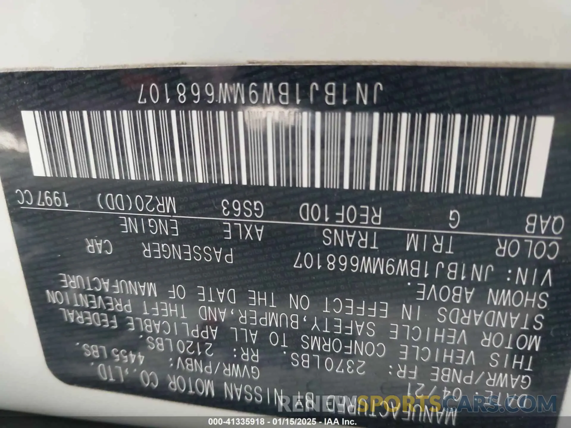 9 Photograph of a damaged car JN1BJ1BW9MW668107 NISSAN ROGUE SPORT 2021