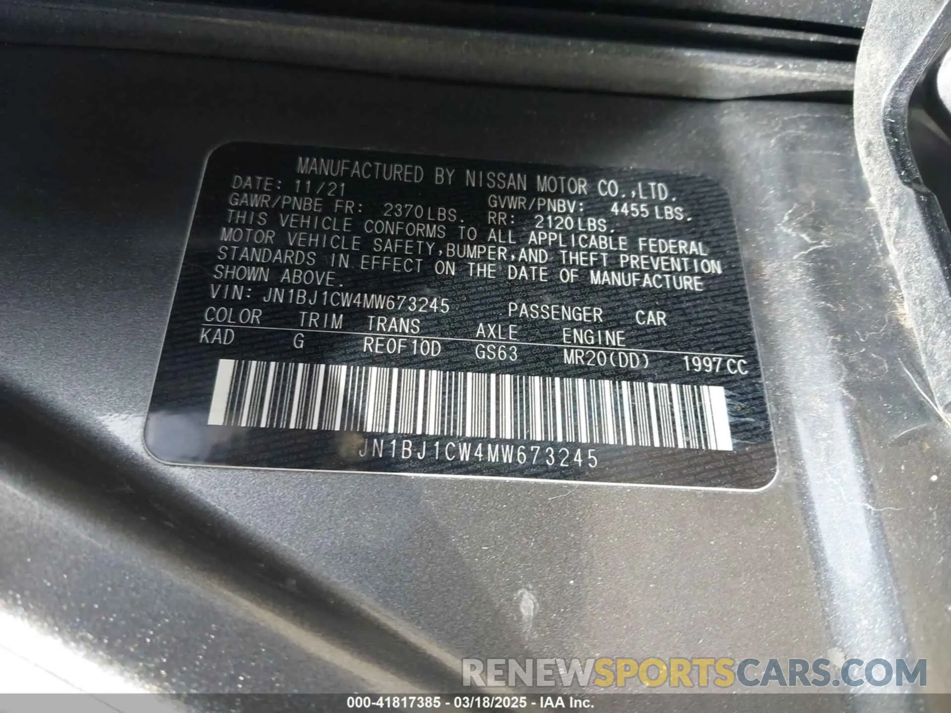 9 Photograph of a damaged car JN1BJ1CW4MW673245 NISSAN ROGUE SPORT 2021