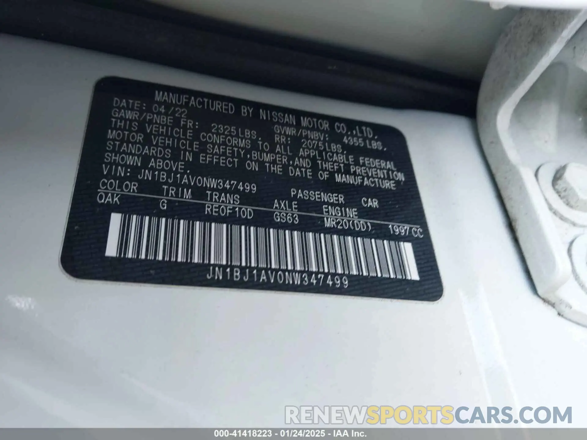 9 Photograph of a damaged car JN1BJ1AV0NW347499 NISSAN ROGUE SPORT 2022