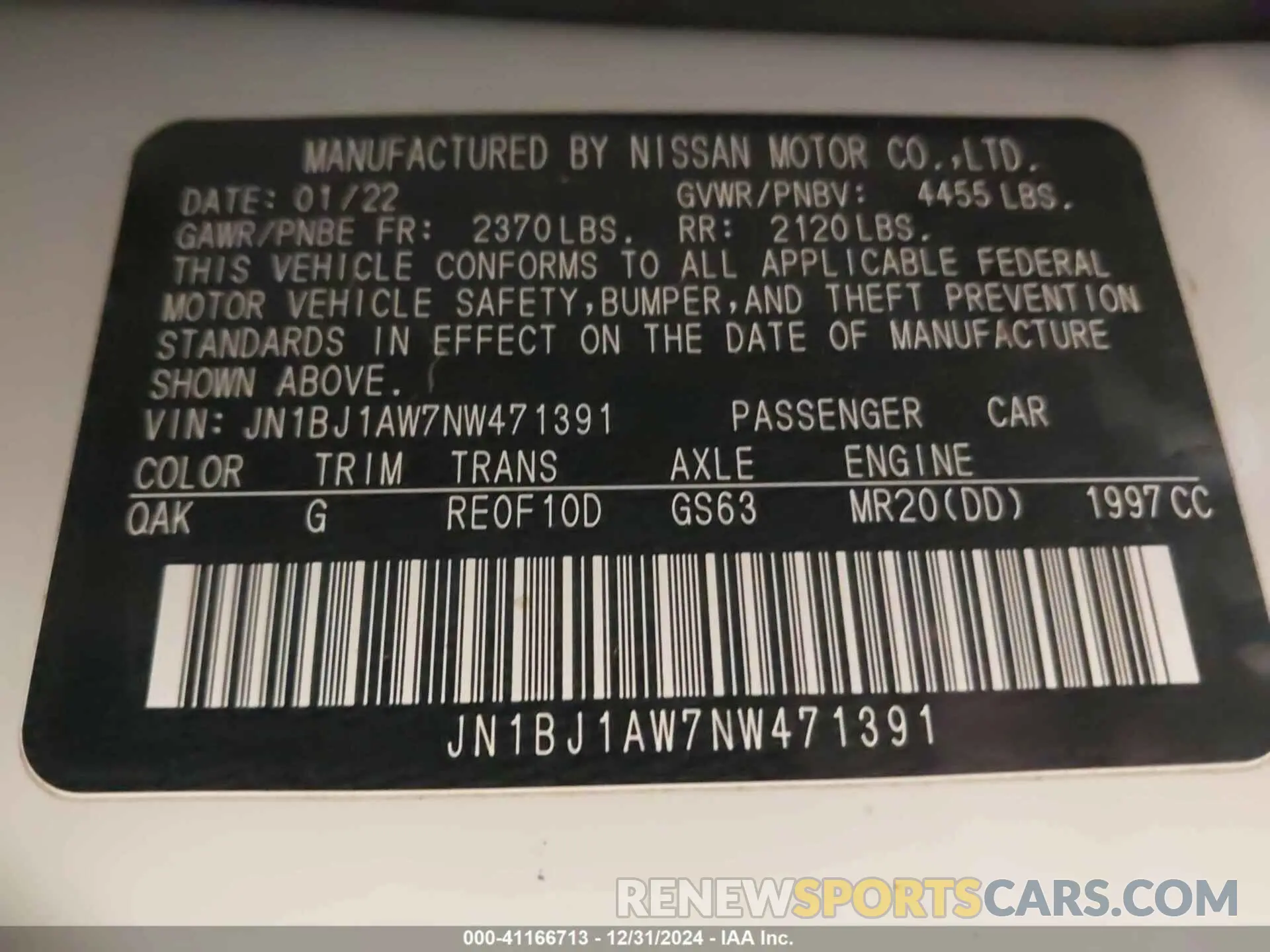 9 Photograph of a damaged car JN1BJ1AW7NW471391 NISSAN ROGUE SPORT 2022