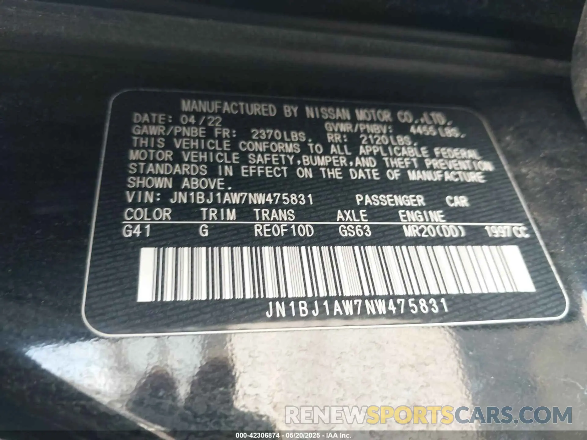 9 Photograph of a damaged car JN1BJ1AW7NW475831 NISSAN ROGUE SPORT 2022