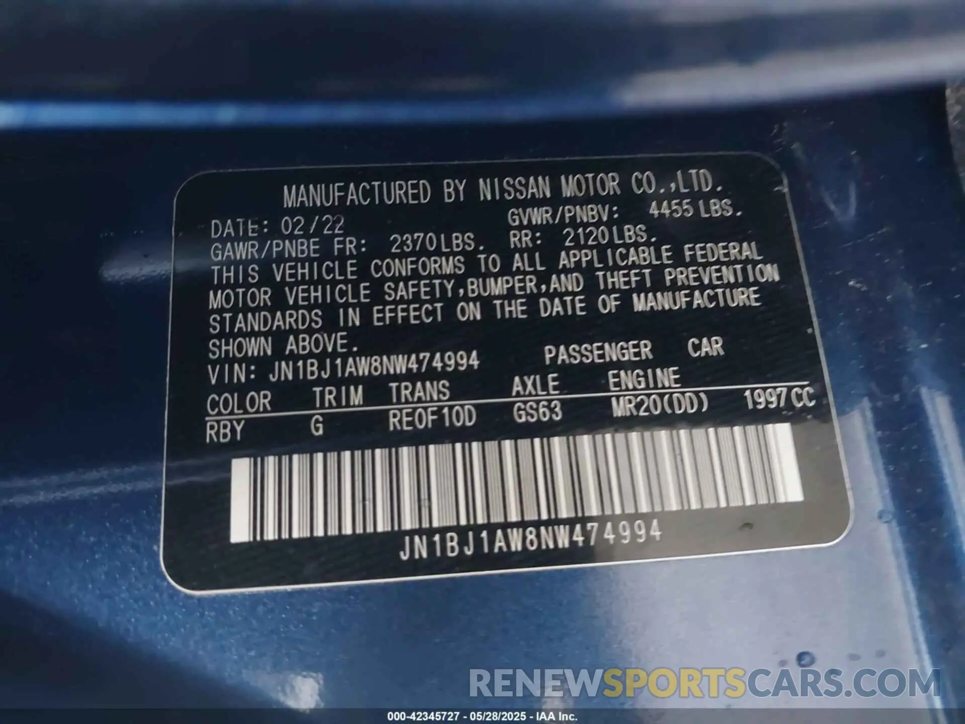 9 Photograph of a damaged car JN1BJ1AW8NW474994 NISSAN ROGUE SPORT 2022