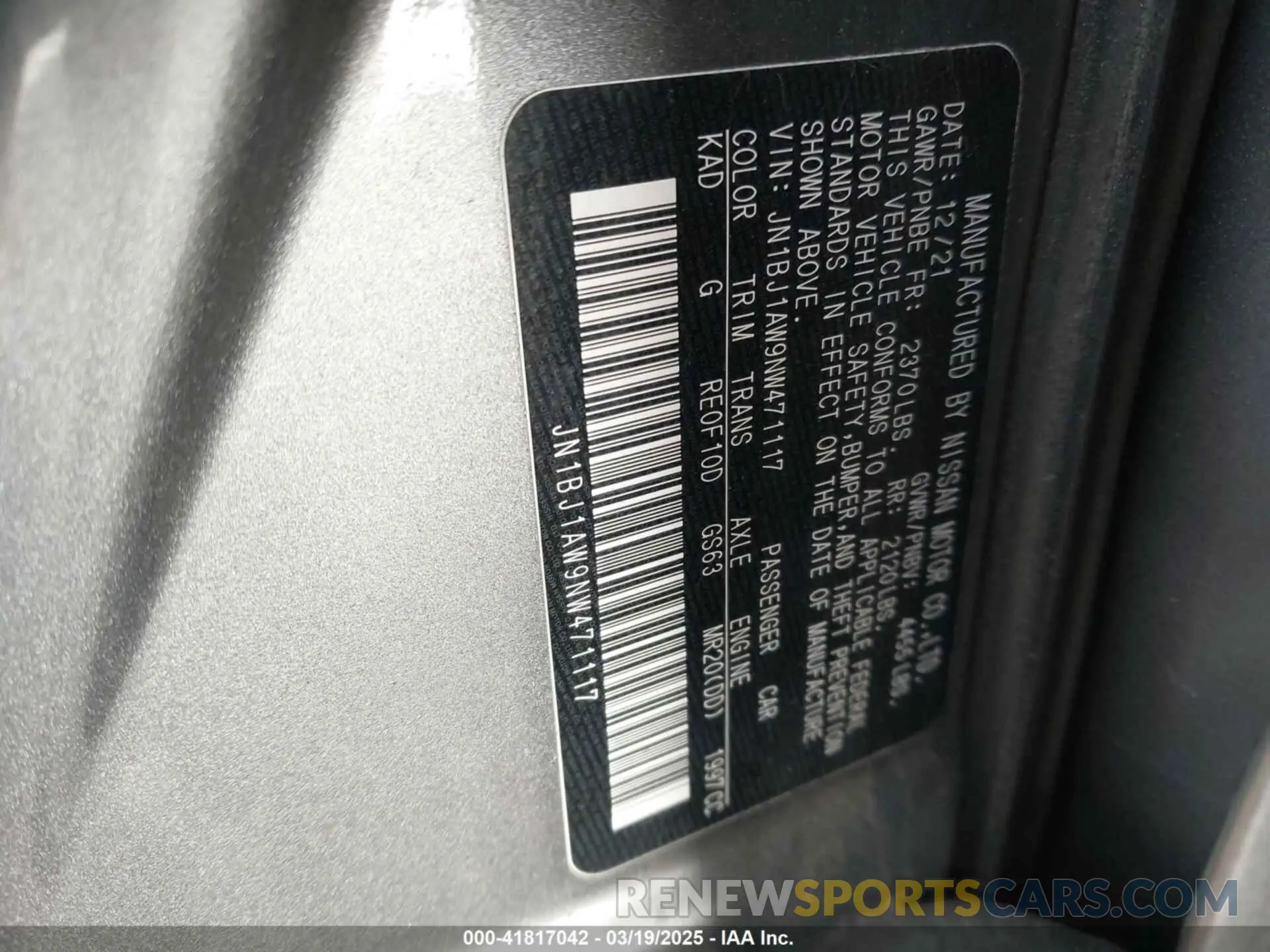 9 Photograph of a damaged car JN1BJ1AW9NW471117 NISSAN ROGUE SPORT 2022