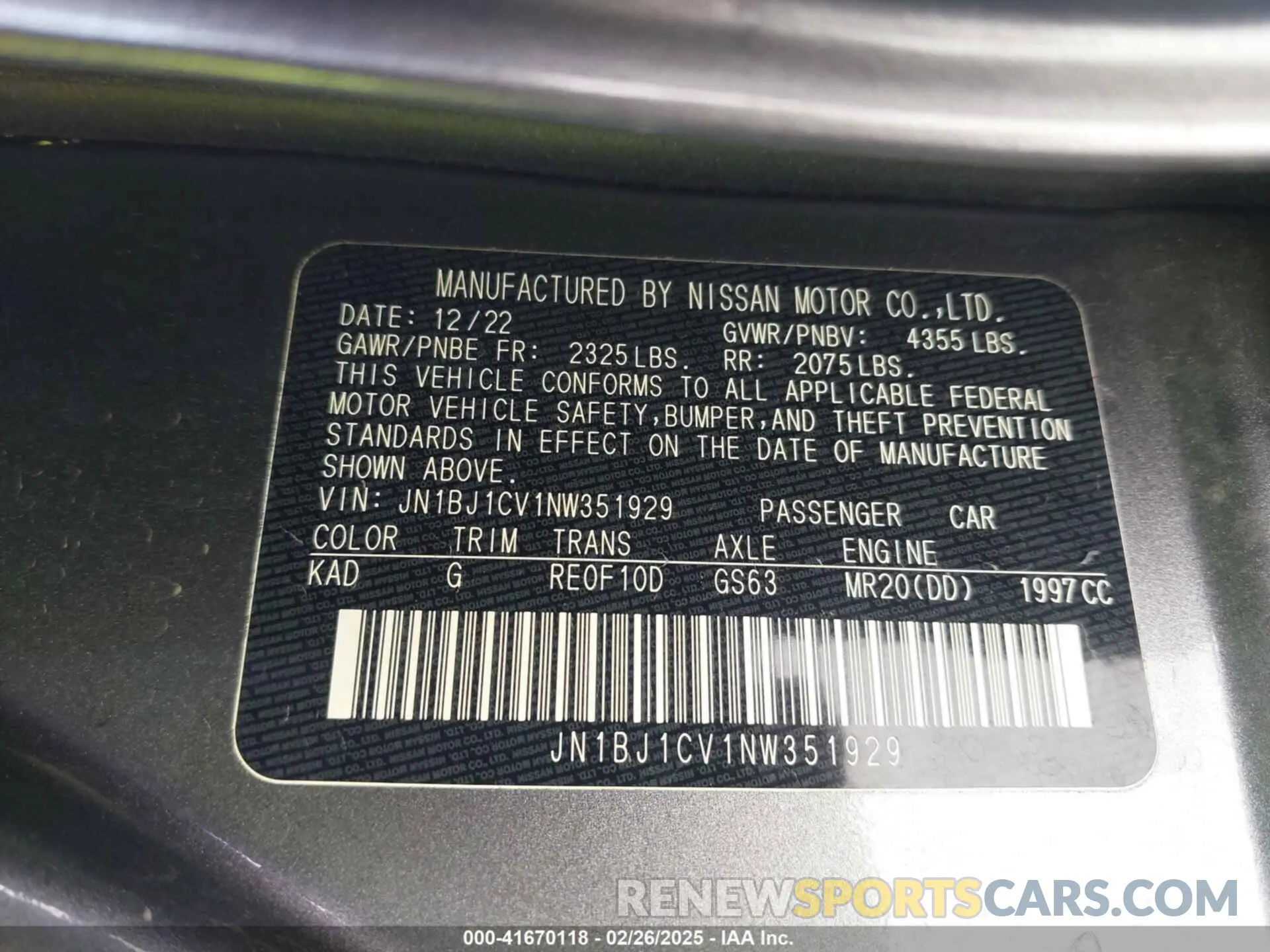 9 Photograph of a damaged car JN1BJ1CV1NW351929 NISSAN ROGUE SPORT 2022