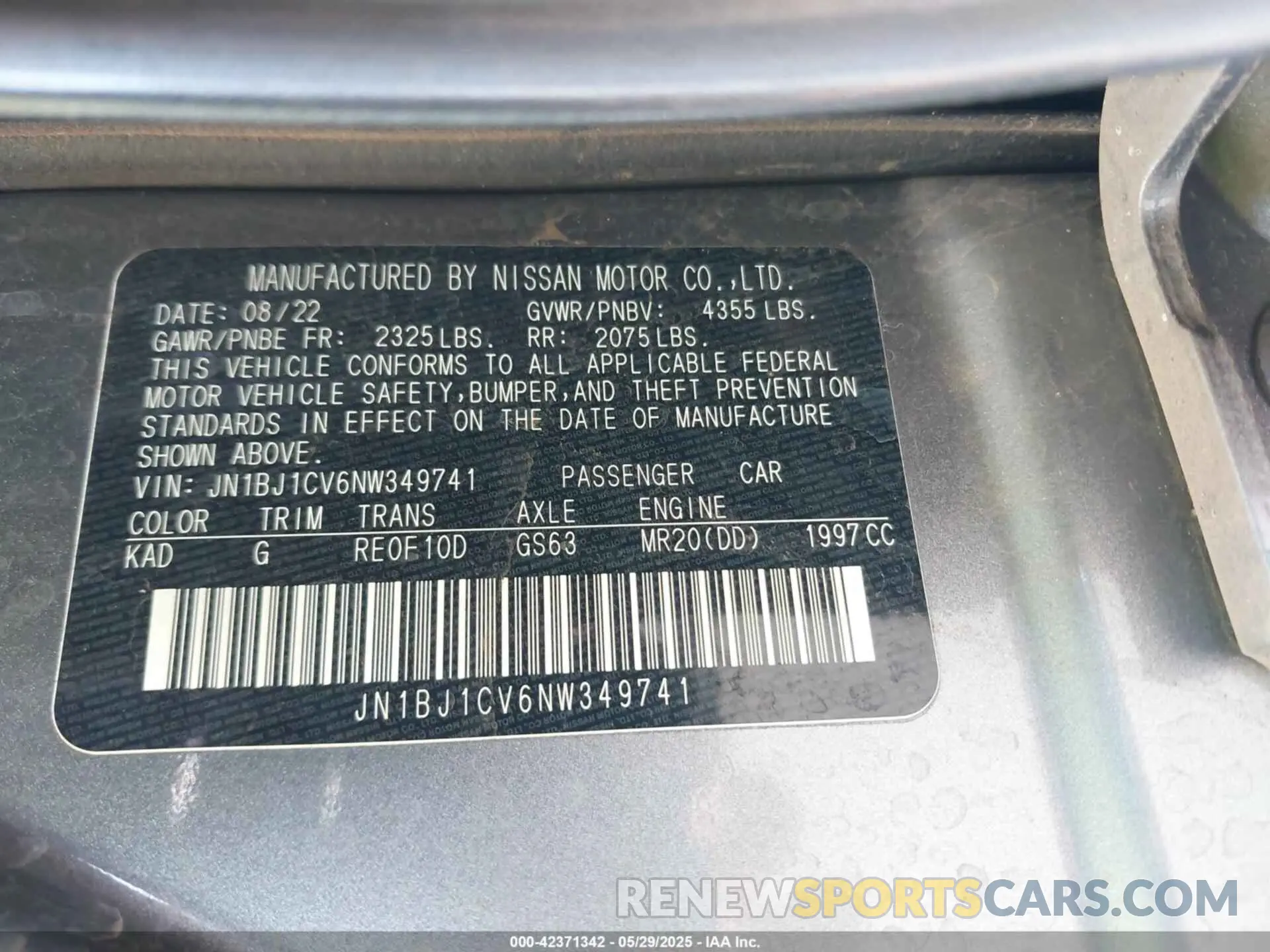 9 Photograph of a damaged car JN1BJ1CV6NW349741 NISSAN ROGUE SPORT 2022