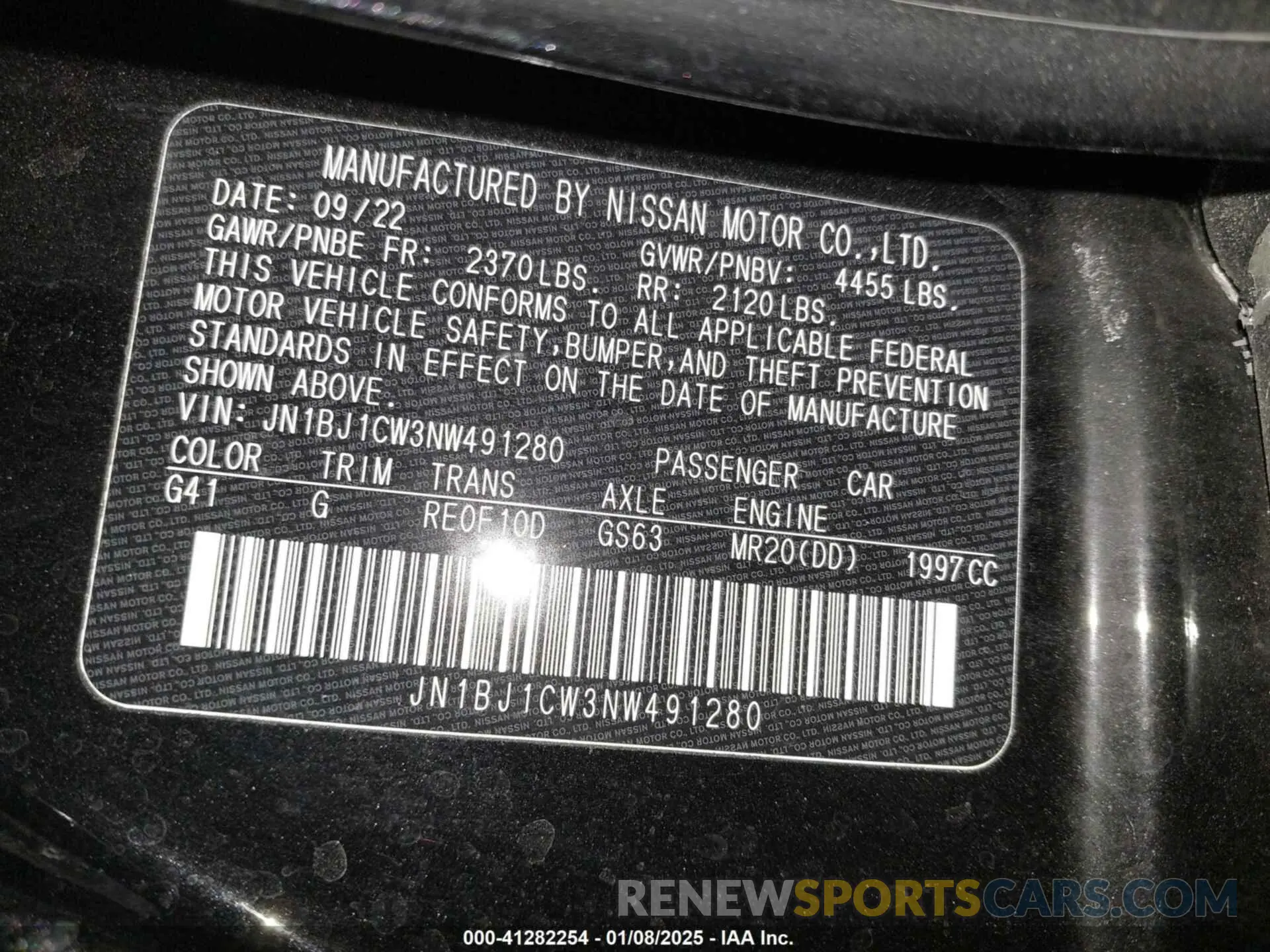 9 Photograph of a damaged car JN1BJ1CW3NW491280 NISSAN ROGUE SPORT 2022