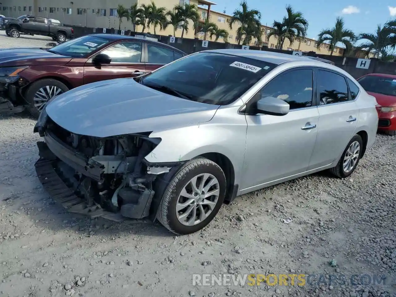 1 Photograph of a damaged car 3N1AB7AP0KL603123 NISSAN SENTRA 2019