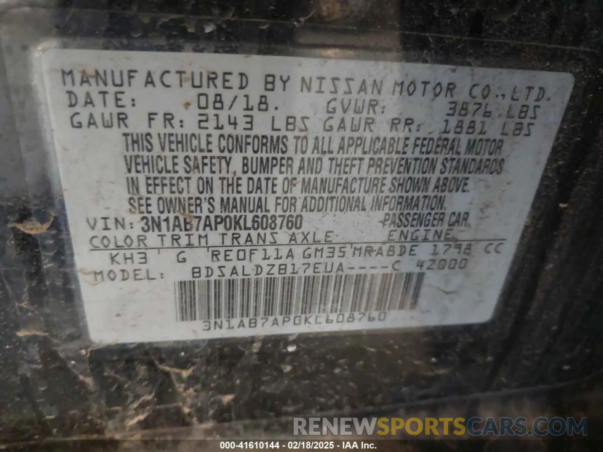 9 Photograph of a damaged car 3N1AB7AP0KL608760 NISSAN SENTRA 2019