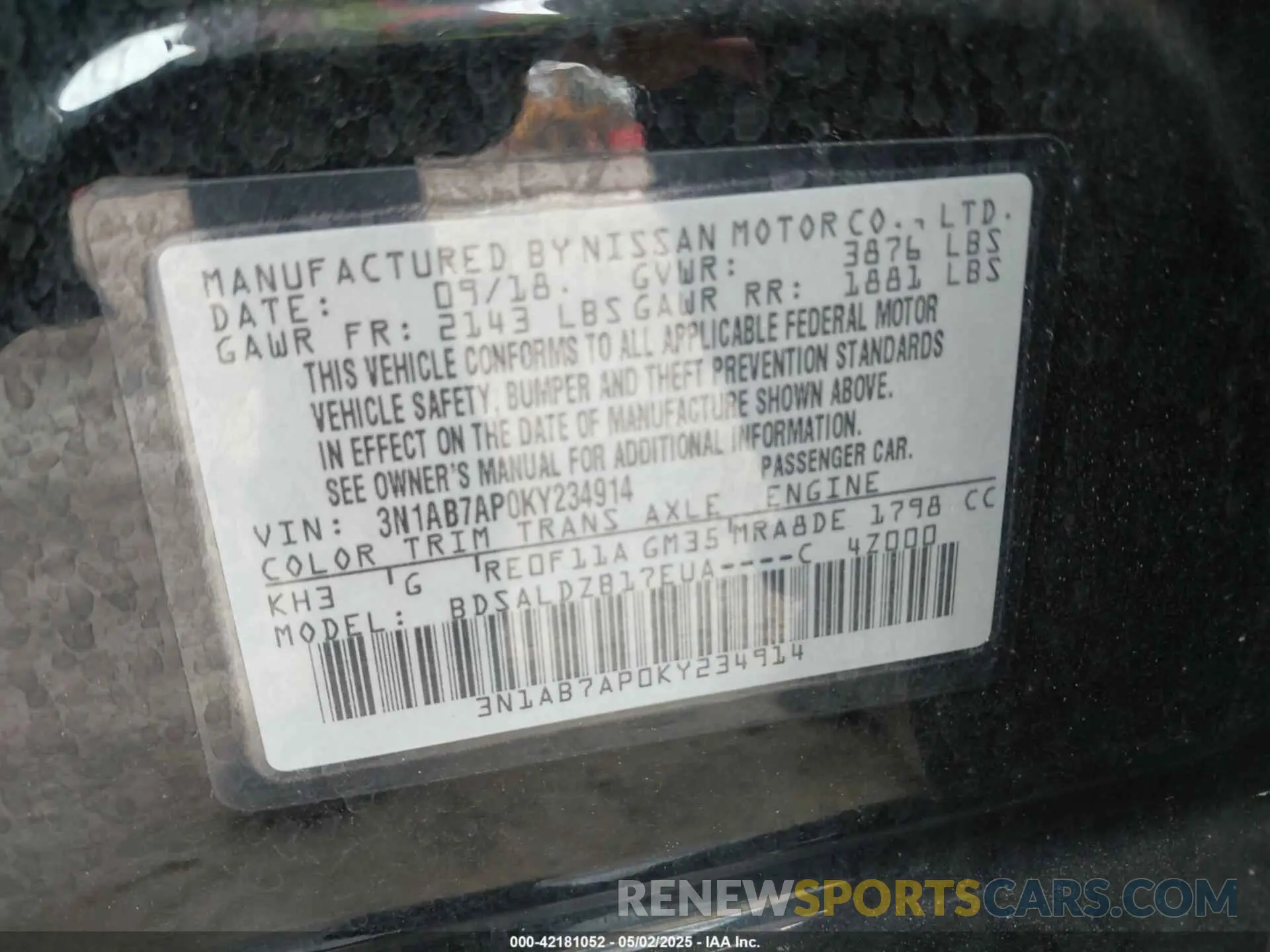 9 Photograph of a damaged car 3N1AB7AP0KY234914 NISSAN SENTRA 2019