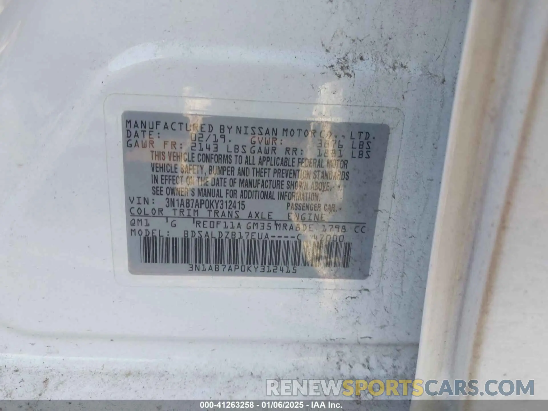 9 Photograph of a damaged car 3N1AB7AP0KY312415 NISSAN SENTRA 2019